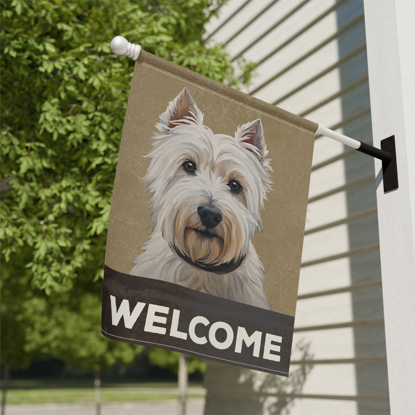 West Highland Terrier Welcome 2-Sided Garden & House Flag/Banner