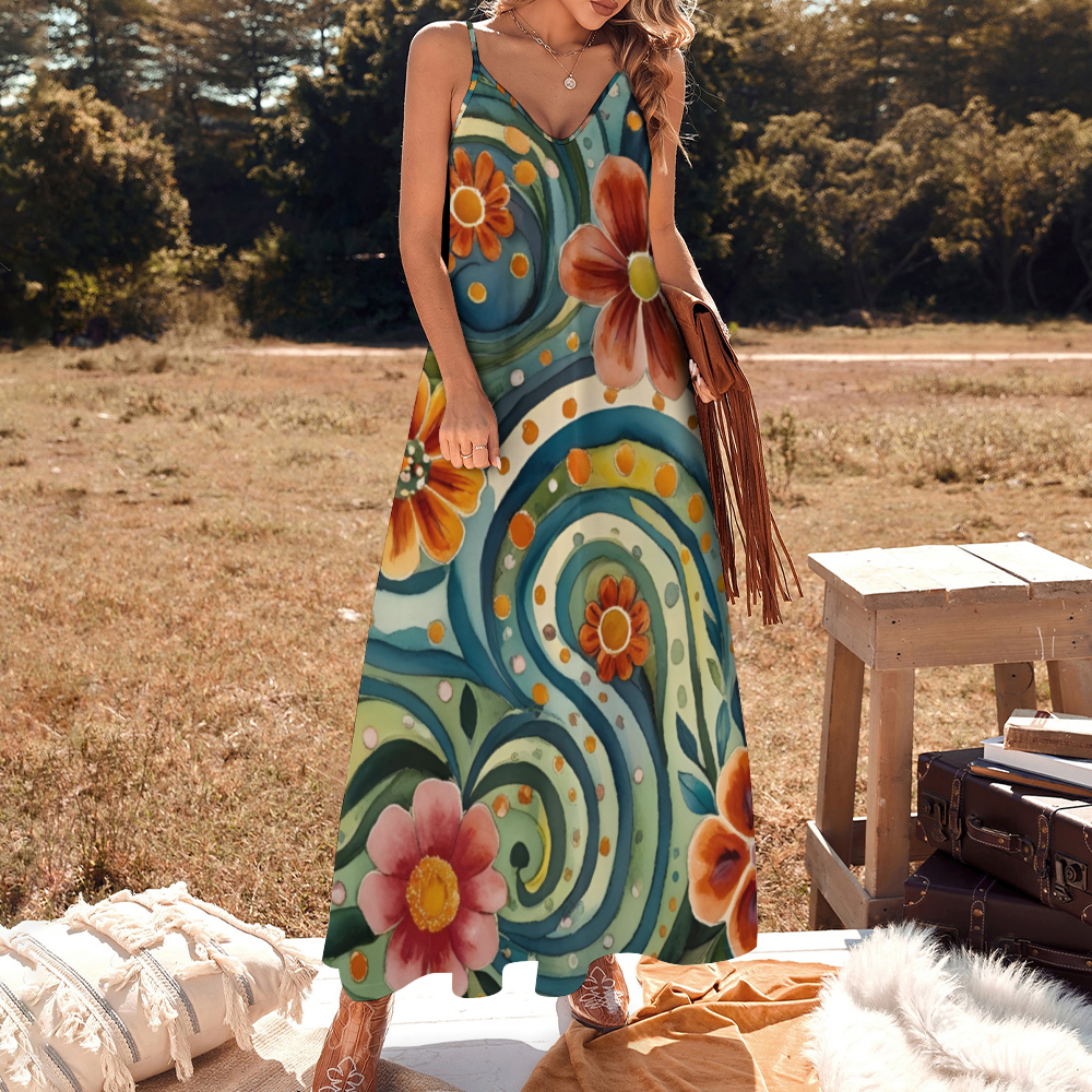 Helena Women's Summer Fashion Maxi Slip Dress