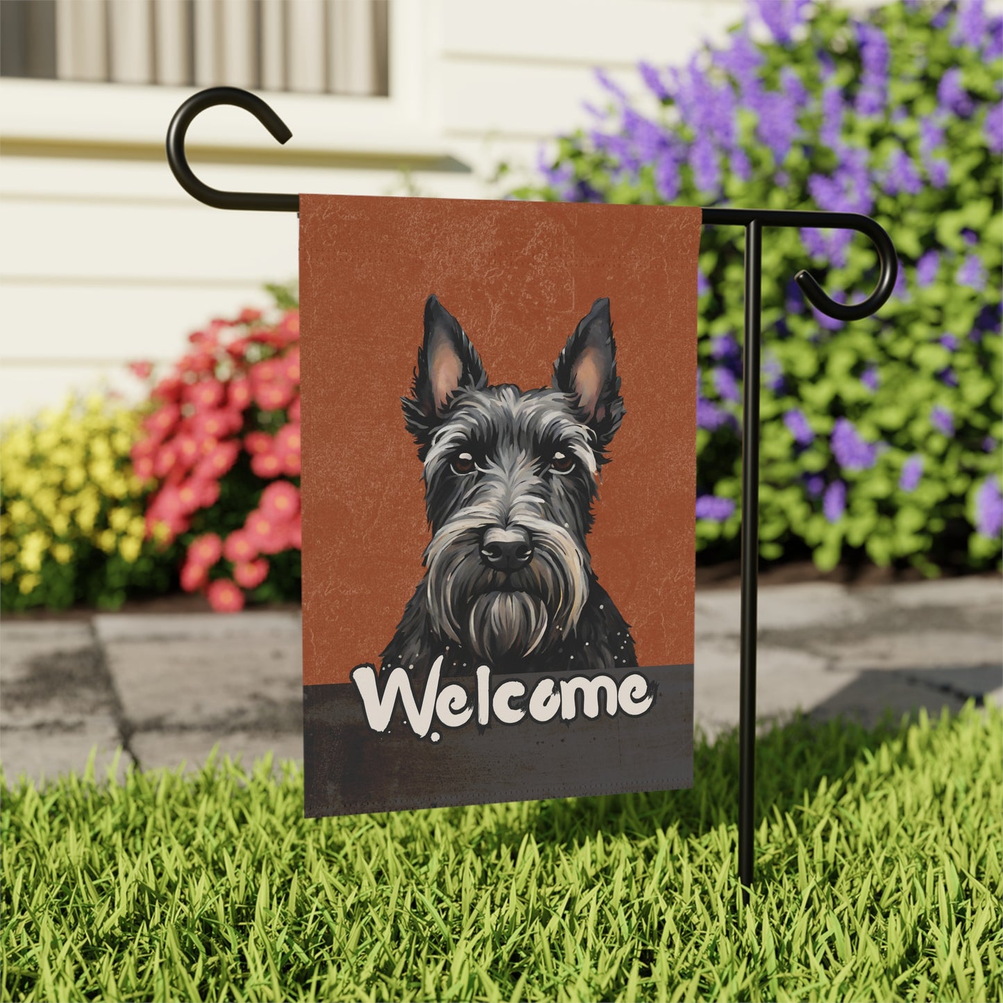 Scottish Terrier Welcome 2-Sided Garden & House Flag/Banner