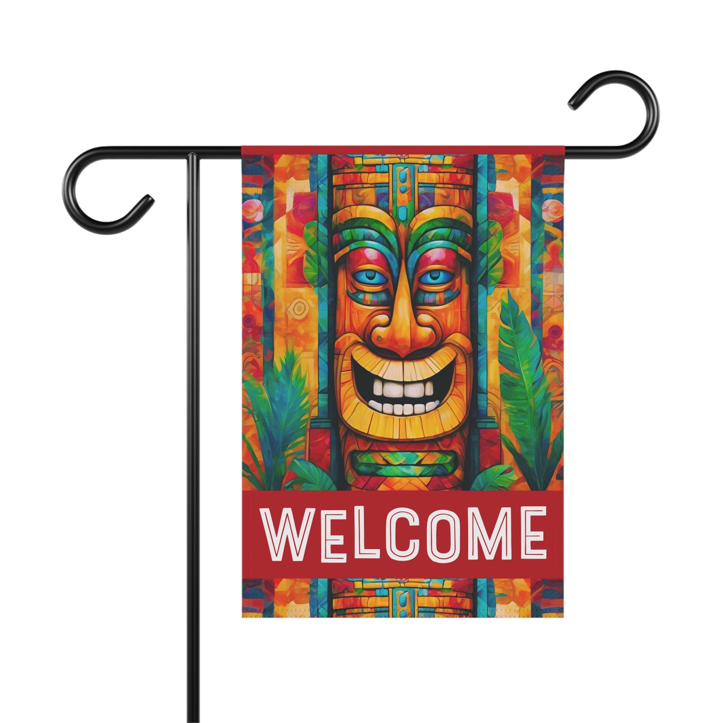 The Tiki Knows Welcome 2-Sided Garden & House Flag/Banner