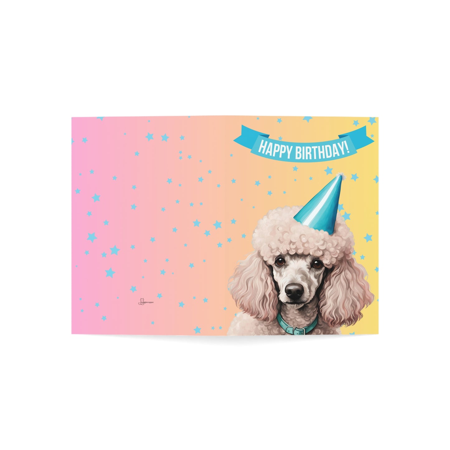 Poodle Happy Birthday 5 x 7 Greeting Cards (10 Pack)