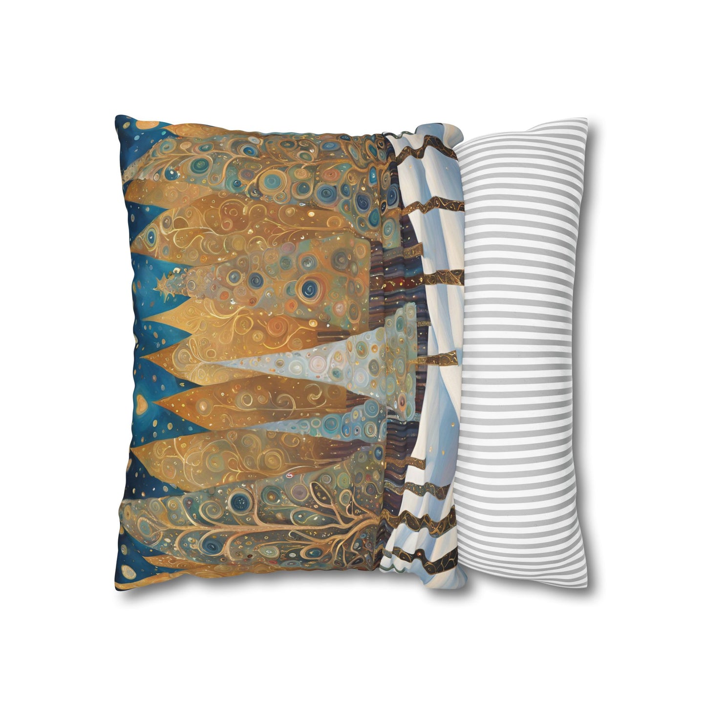 Christmas in the Forest Square Poly Canvas Pillowcase