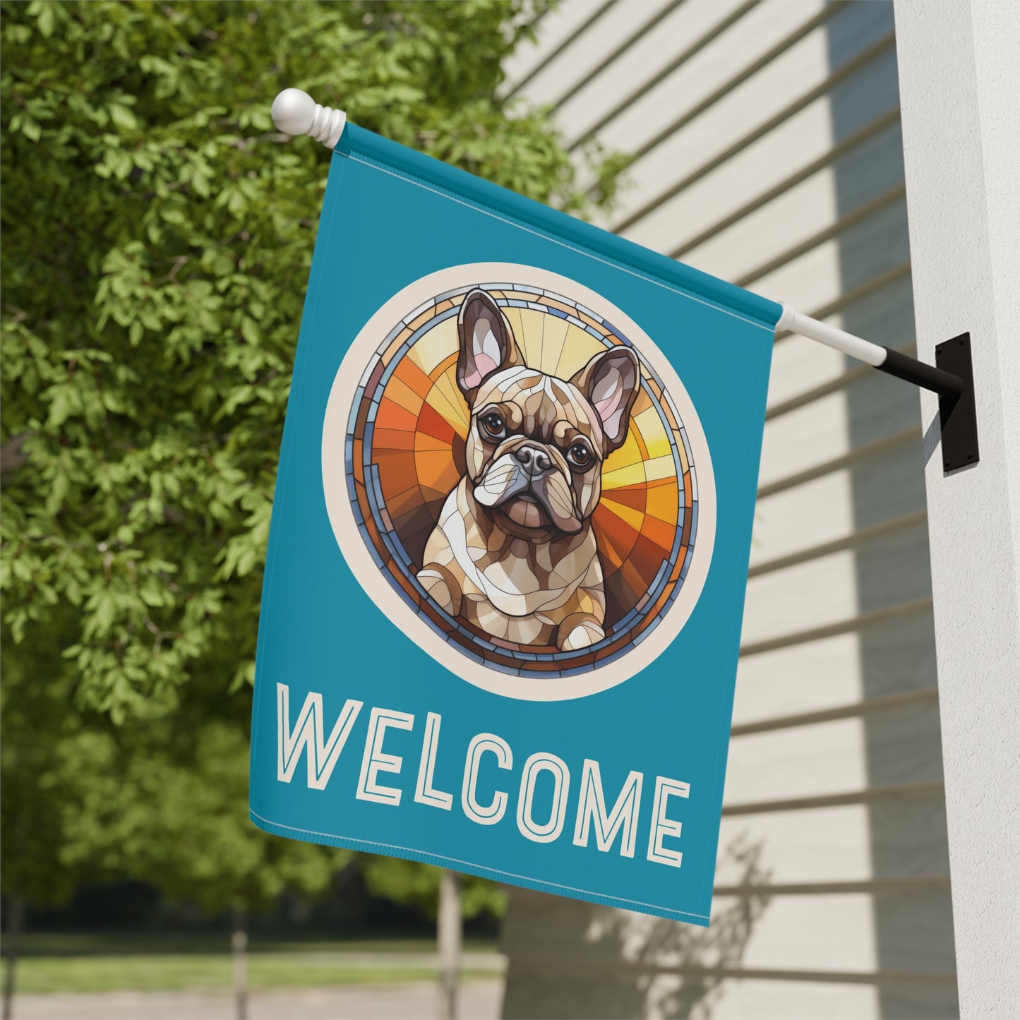 French Bulldog Welcome 2-Sided Garden & House Flag/Banner