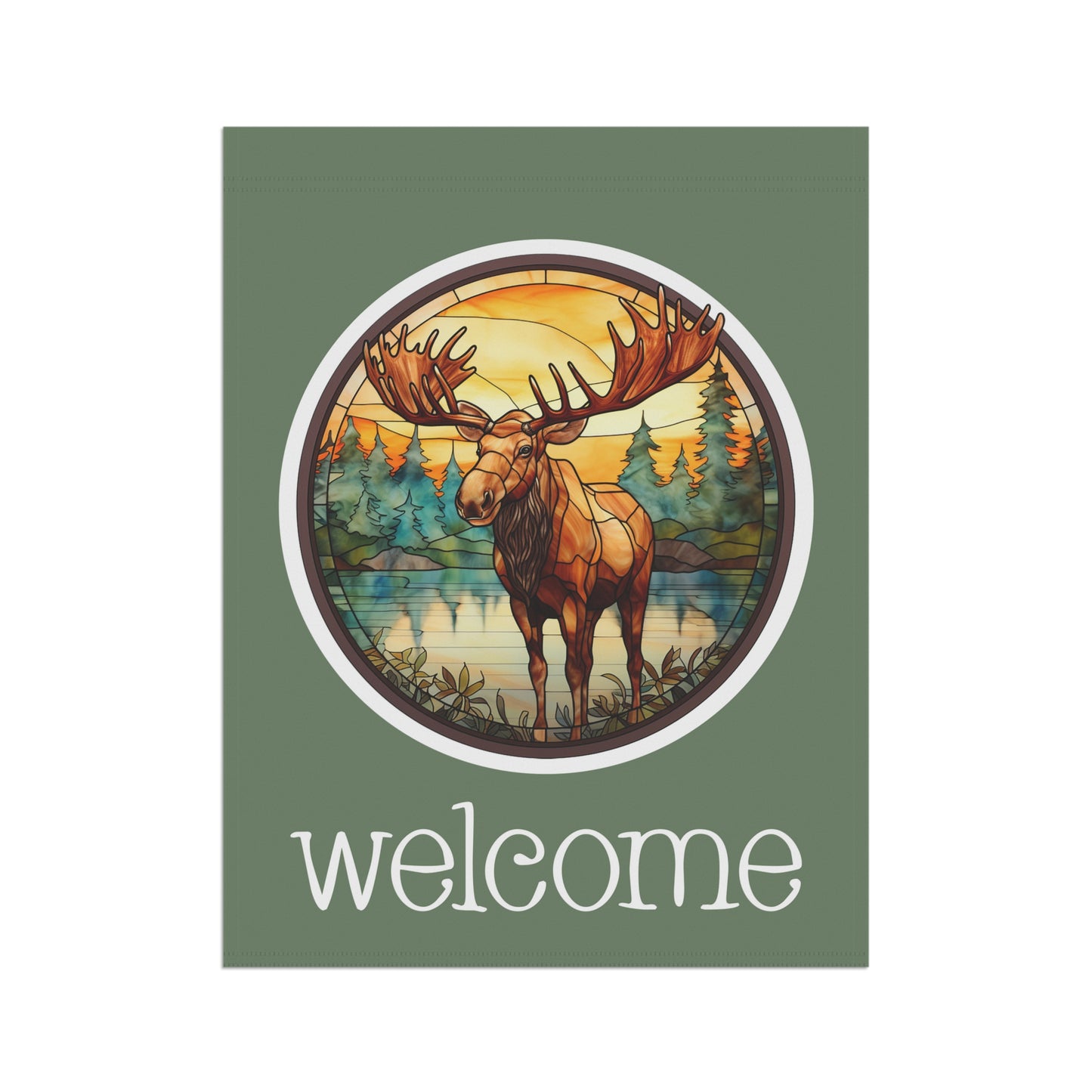 Moose Welcome 2-Sided Garden & House Flag/Banner