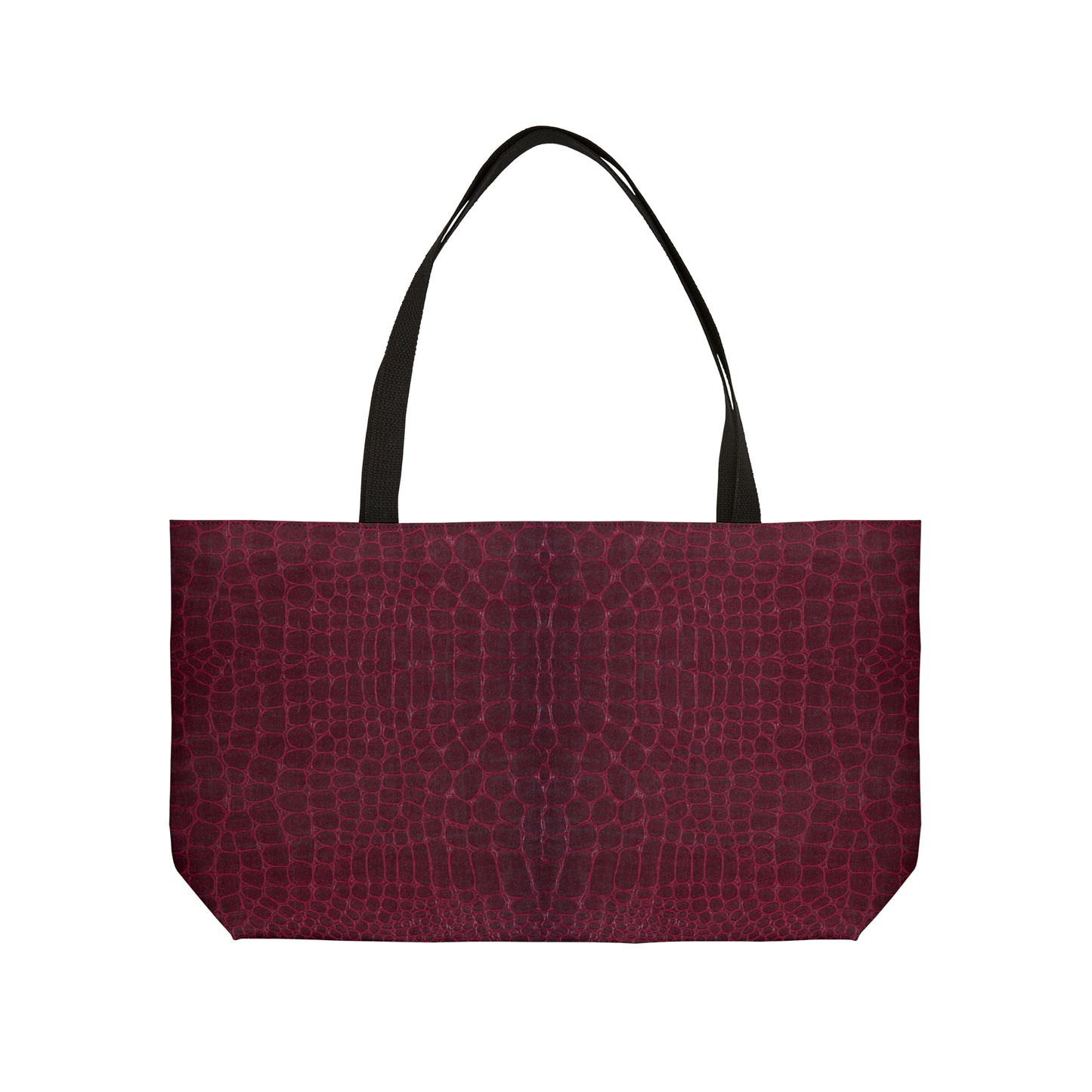 Faux Crocodile Leather in Burgundy Weekender Tote Bag