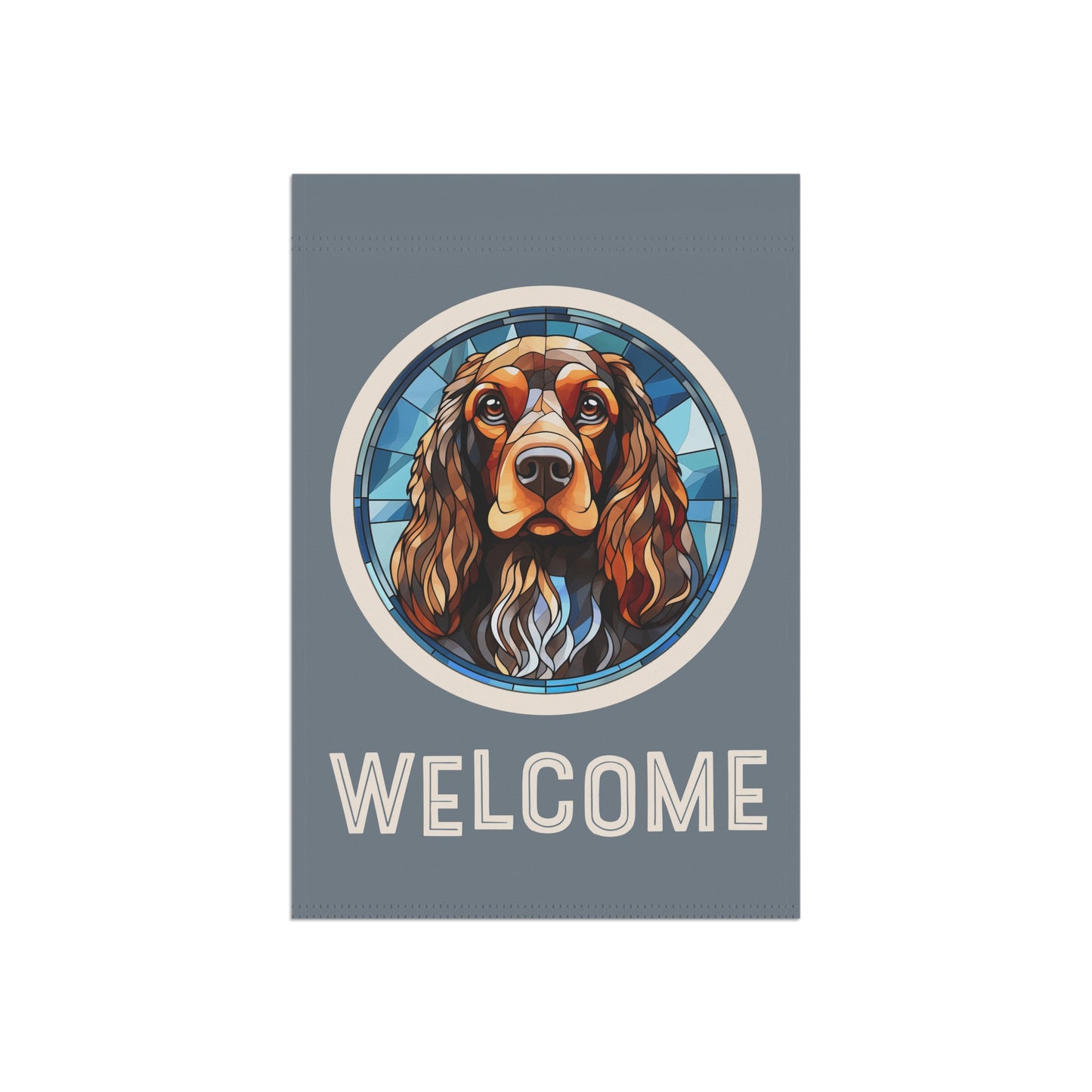 English Cocker Spaniel Welcome 2-Sided Garden & House Flag/Banner