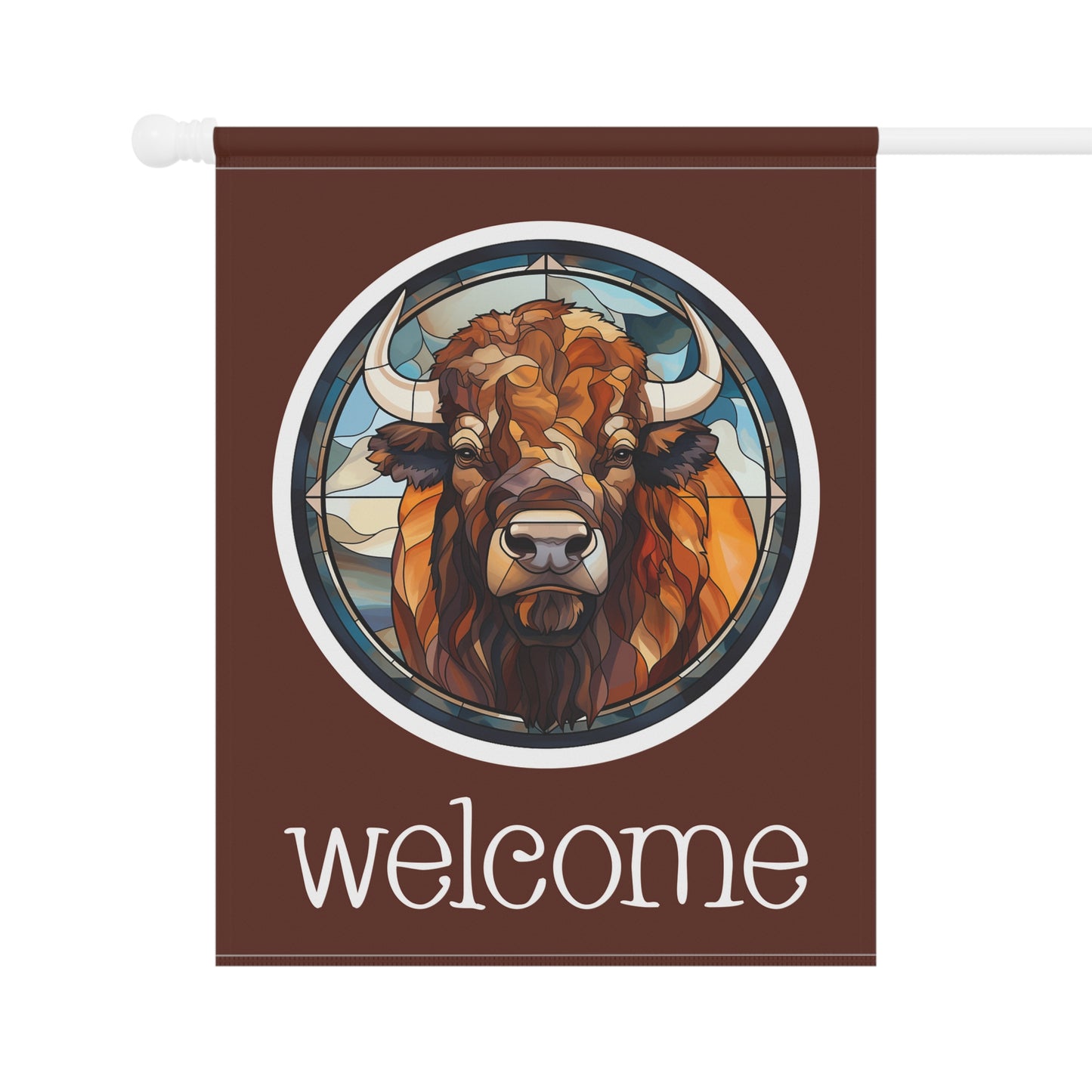 Bison Welcome 2-Sided Garden & House Flag/Banner