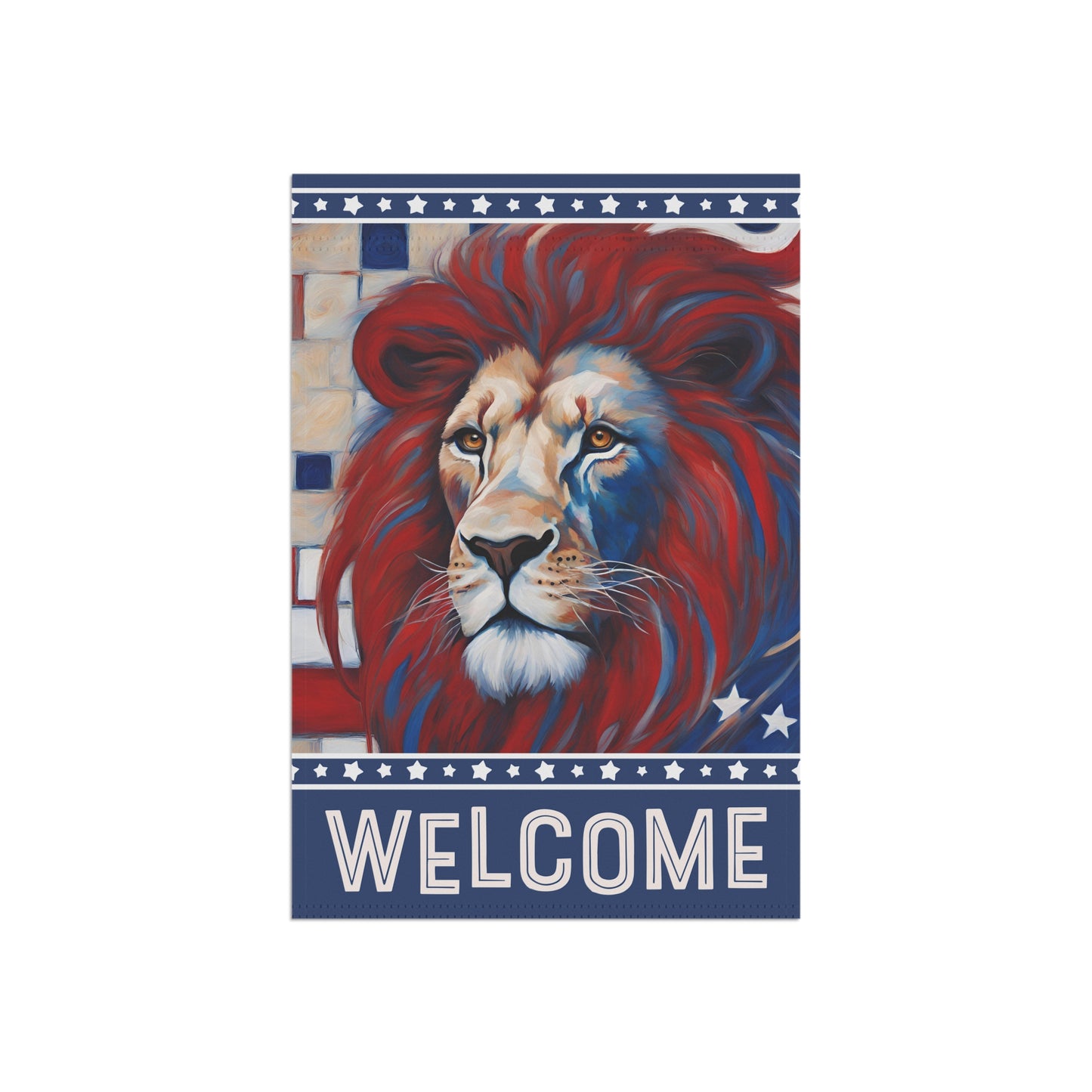 All American Lion Welcome 2-Sided Garden & House Flag/Banner