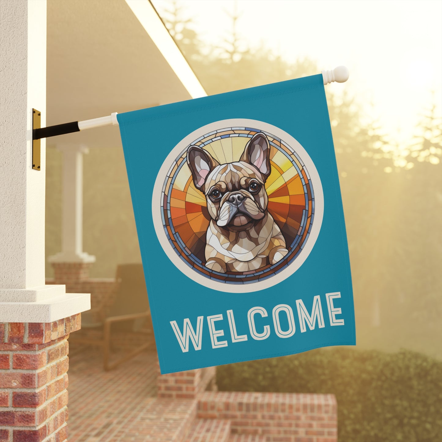 French Bulldog Welcome 2-Sided Garden & House Flag/Banner