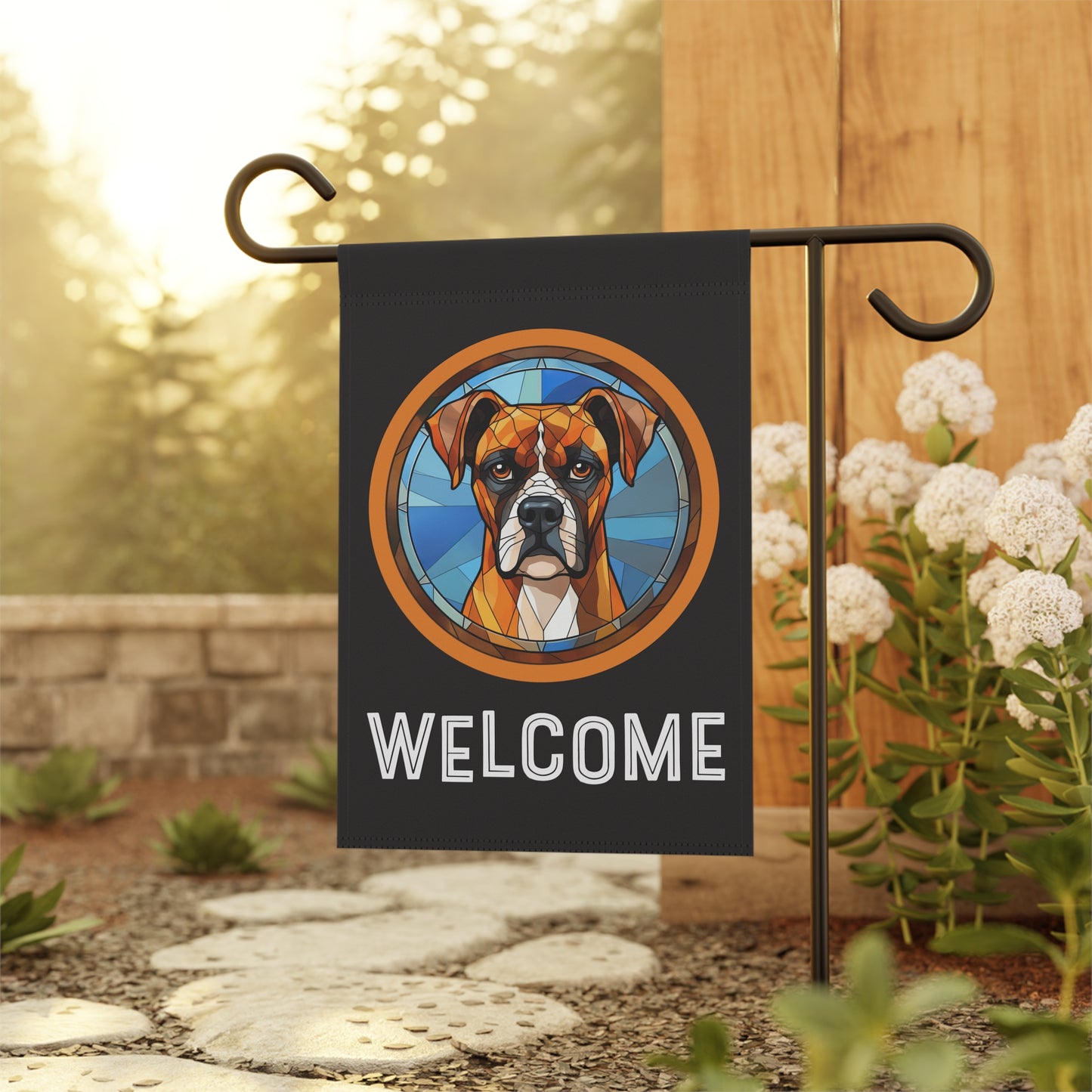 Boxer Welcome 2-Sided Garden & House Flag/Banner