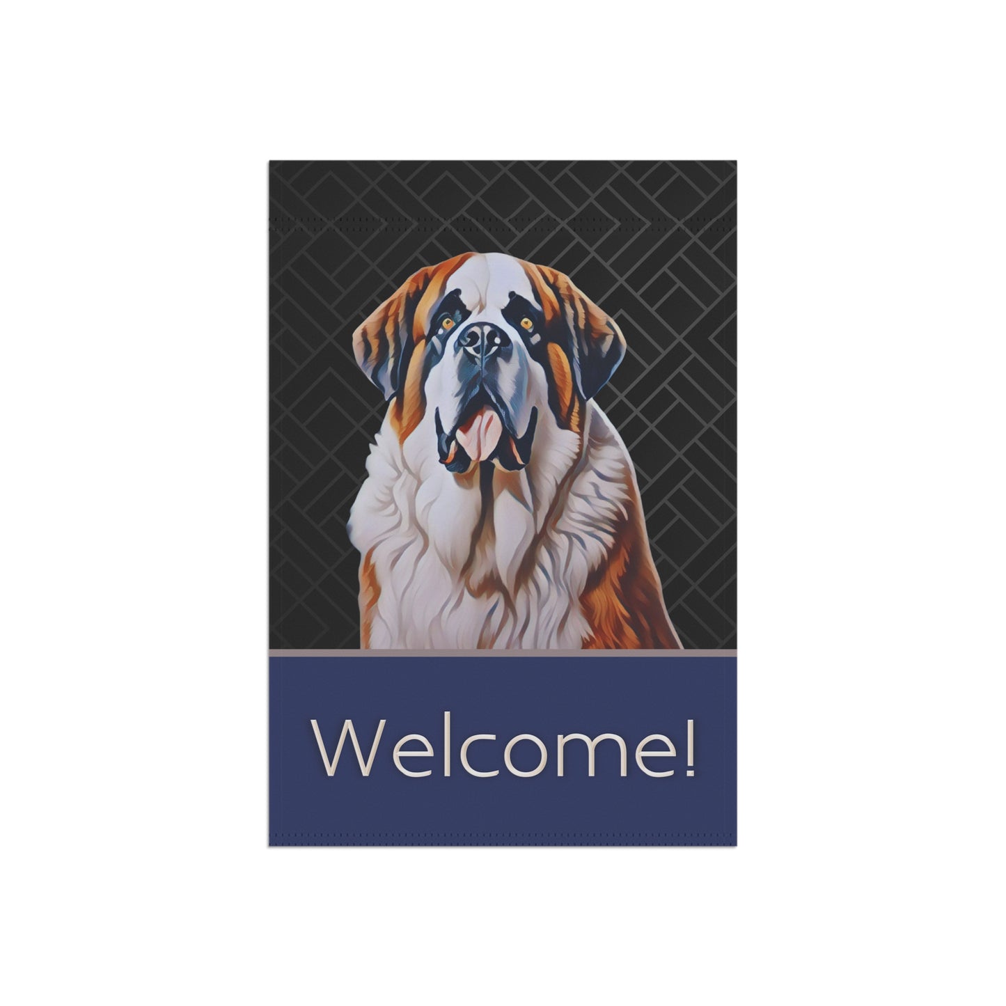 Saint Bernard Welcome 2-Sided Garden & House Flag/Banner