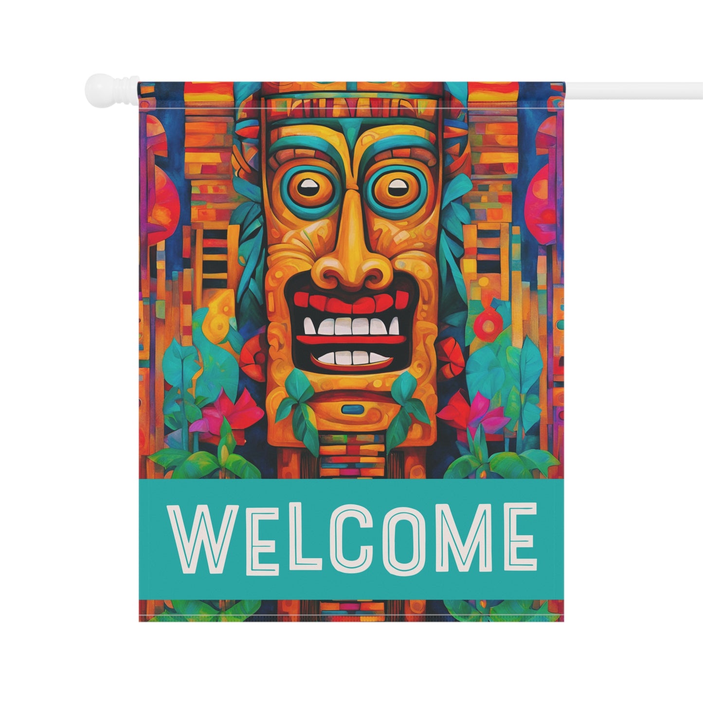 Crazy Tiki Welcome 2-Sided Garden & House Flag/Banner