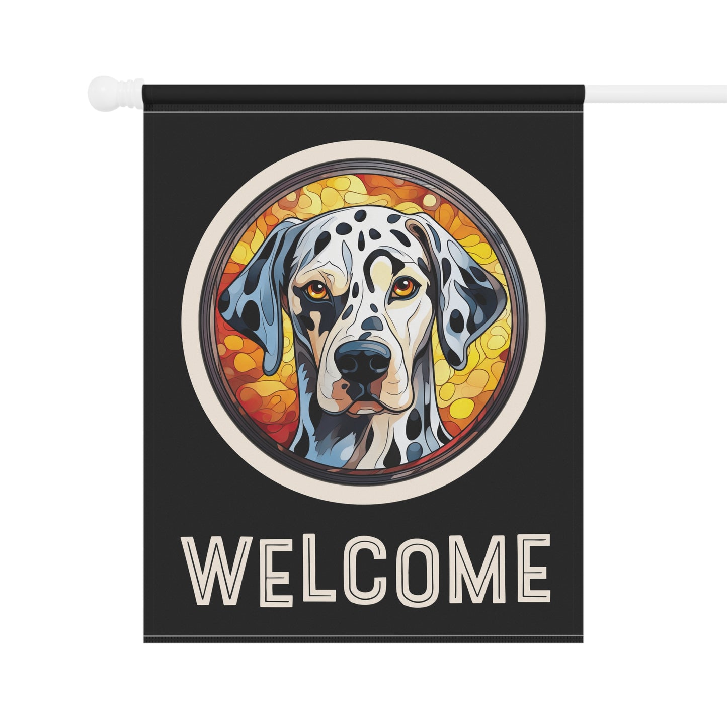 Dalmatian Welcome 2-Sided Garden & House Flag/Banner