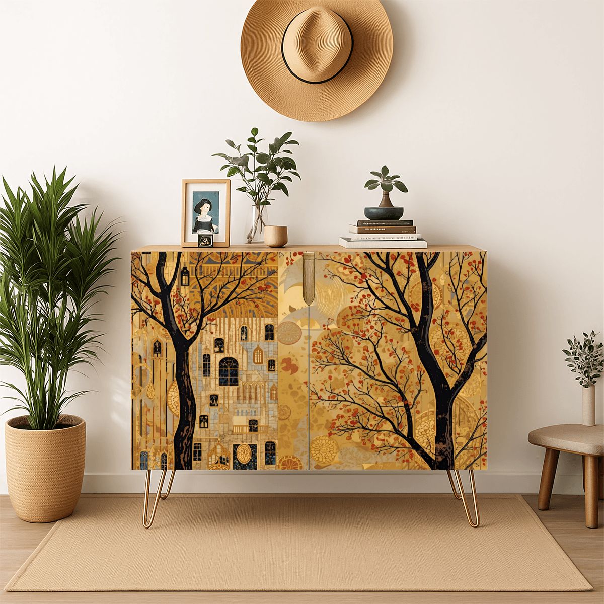 Parisian Art Modern Wooden Storage Cabinet (Made in USA)