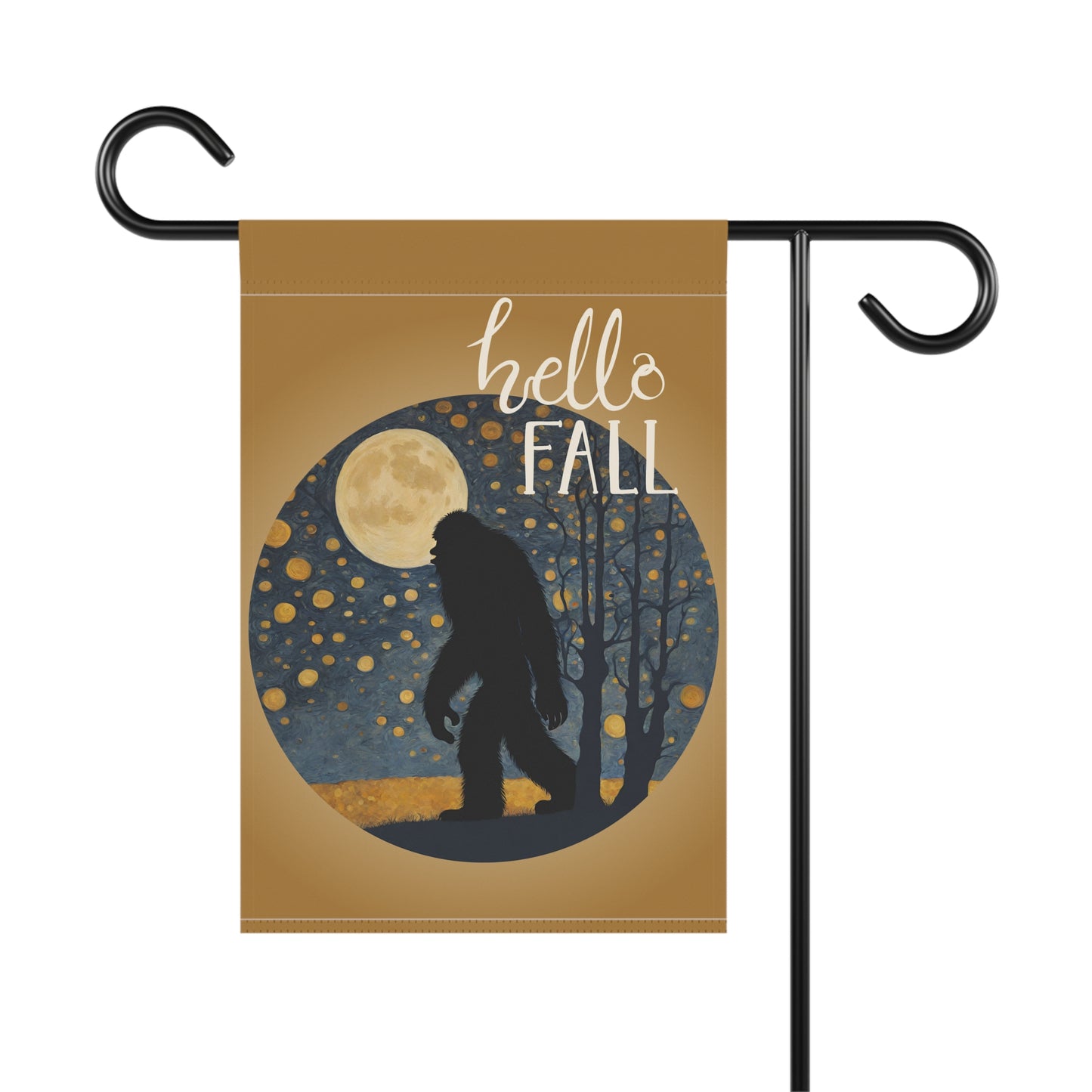 Big Foot Hello Fall 2-Sided Garden & House Flag/Banner