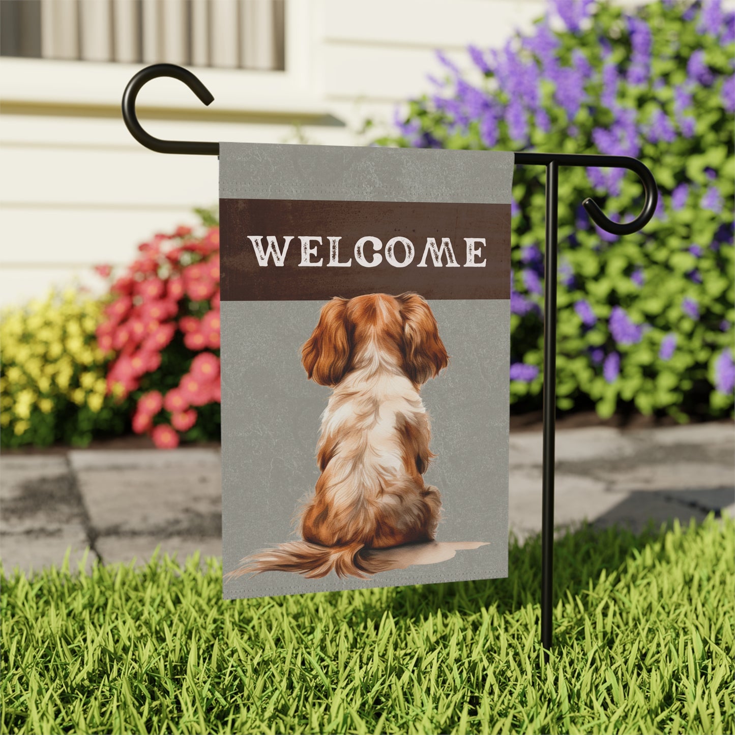 Cavalier King Charles Welcome 2-Sided Garden & House Flag/Banner