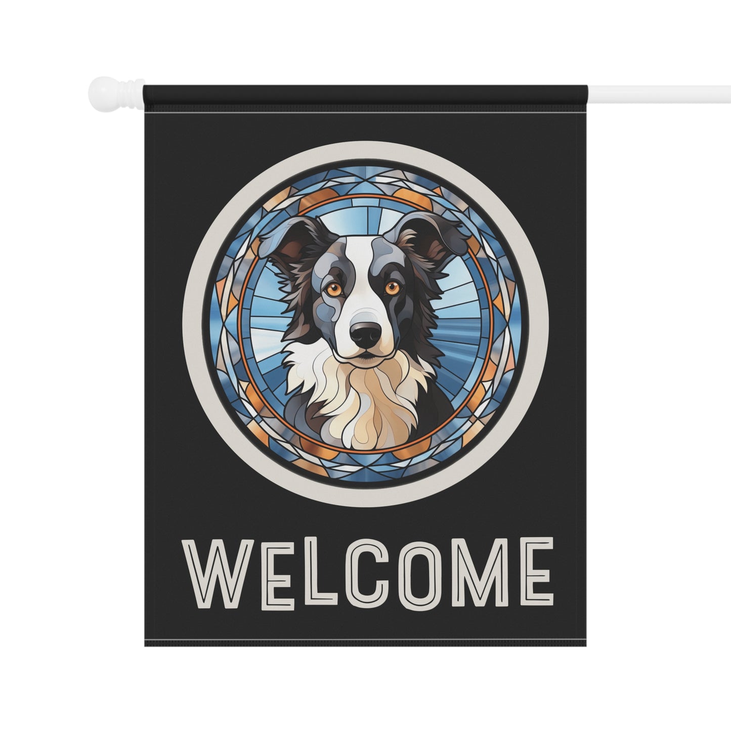 Border Collie Welcome 2-Sided Garden & House Flag/Banner