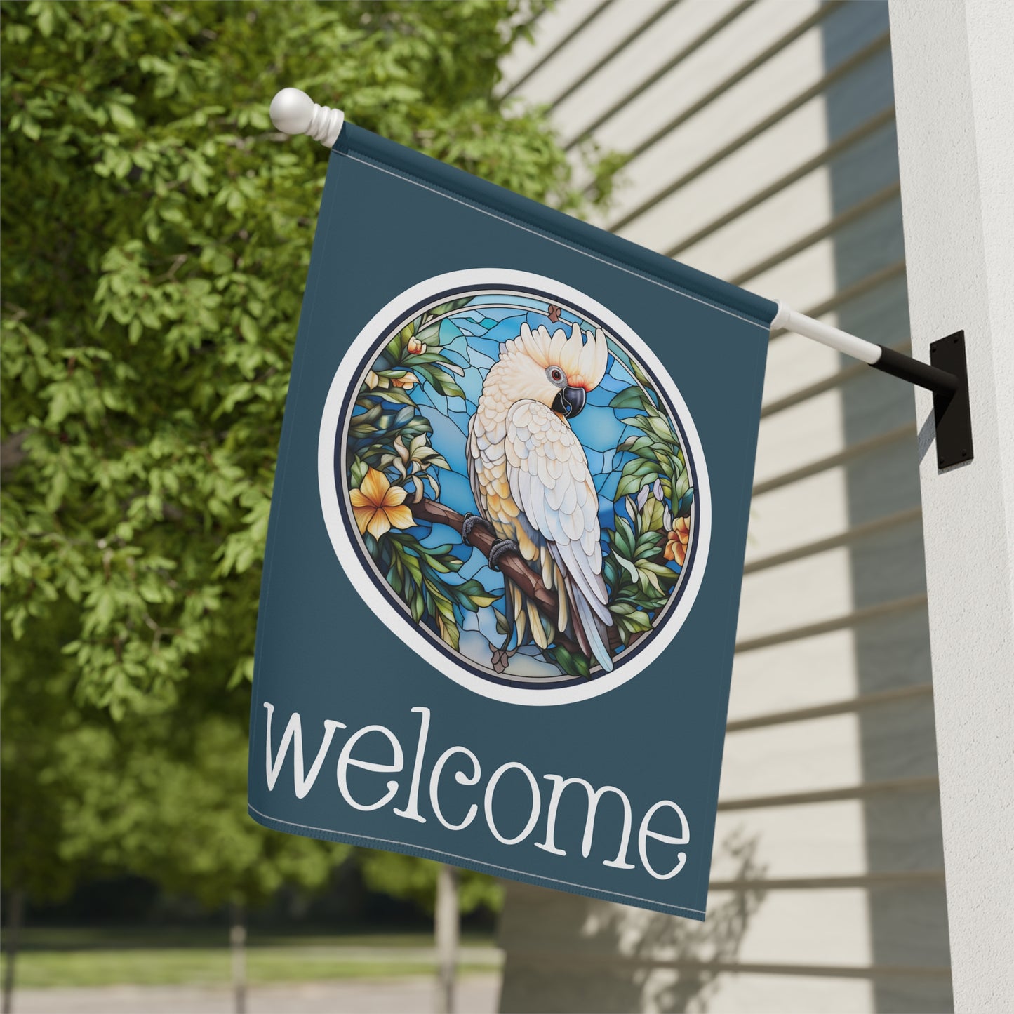 Cockatoo Welcome 2-Sided Garden & House Flag/Banner