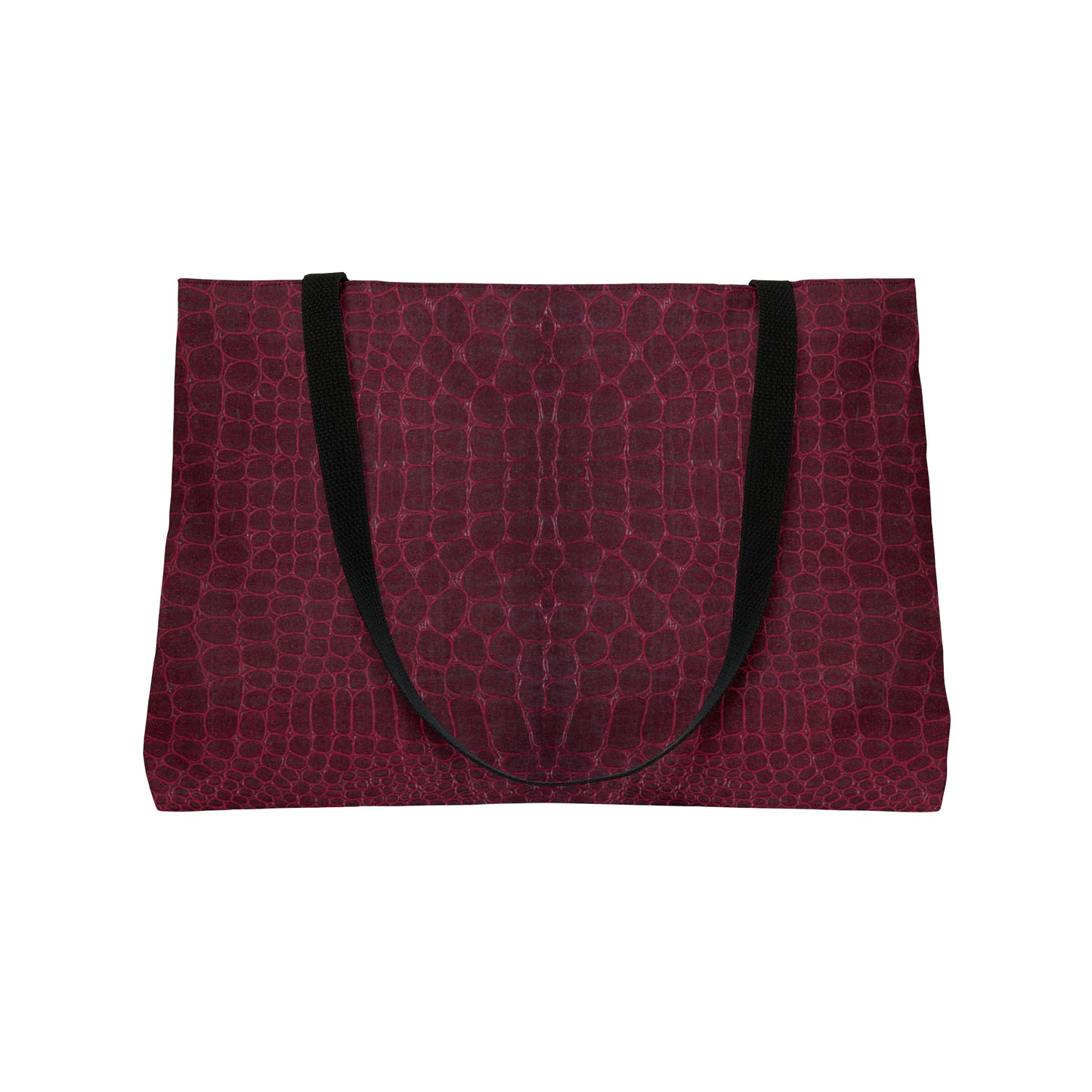 Faux Crocodile Leather in Burgundy Weekender Tote Bag