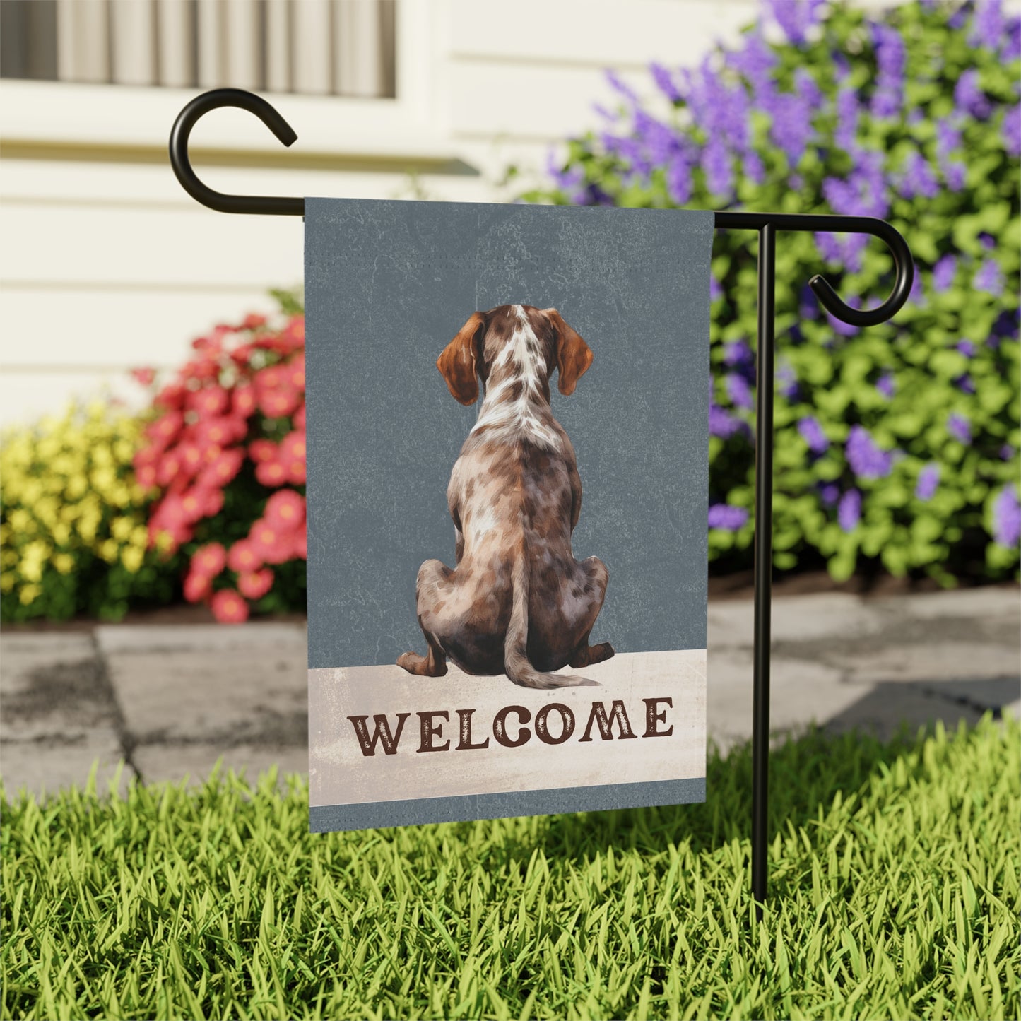 German Shorthaired Pointer Welcome 2-Sided Garden & House Flag/Banner