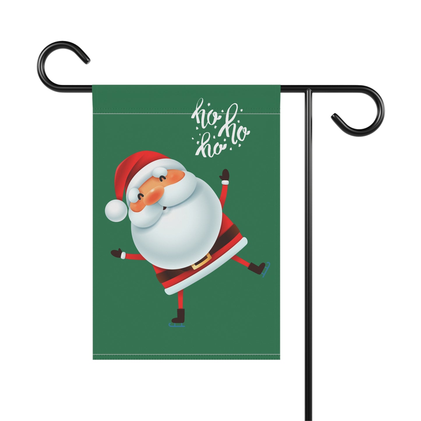 Ho Ho Ho Santa on Green 2-Sided Garden & House Banner