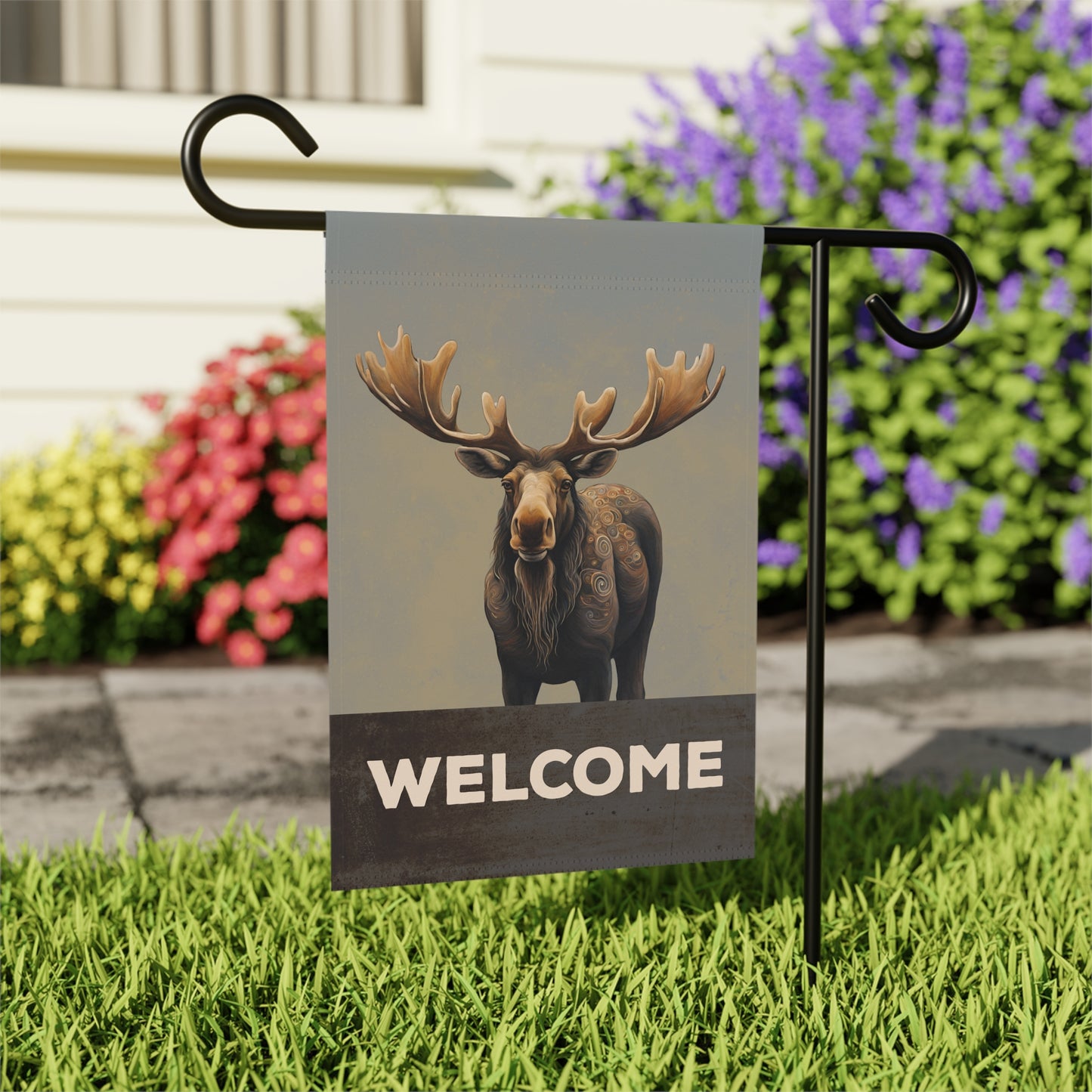 Moose Welcome 2-Sided Garden & House Flag/Banner
