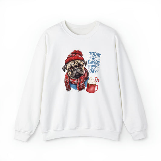 Pug Hot Chocolate Day Unisex Heavy Blend™ Crewneck Sweatshirt