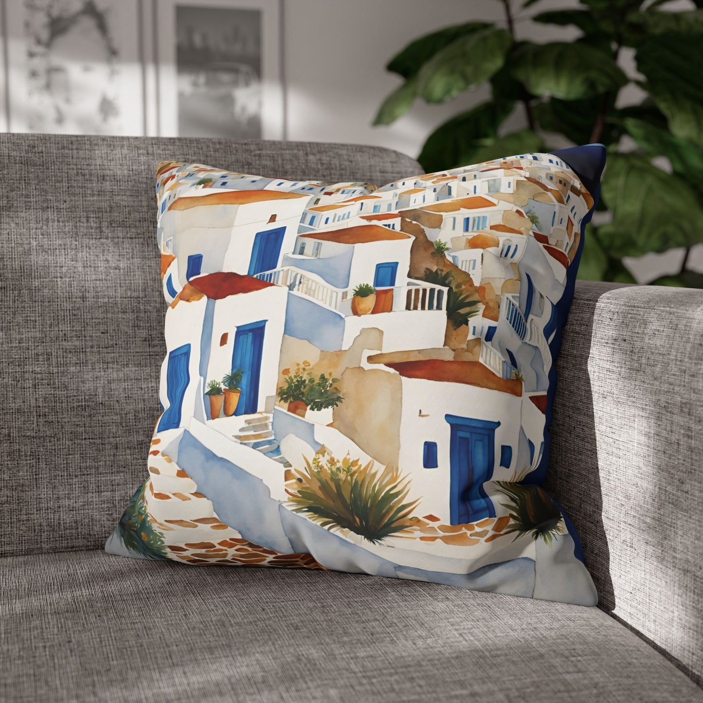 It's Greek Square Poly Canvas Pillowcase