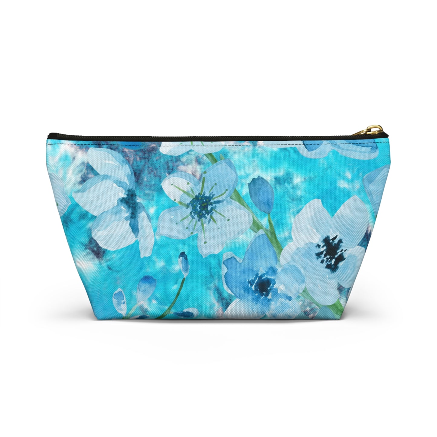 Nordic Floral Makeup Accessory Pouch w T-bottom