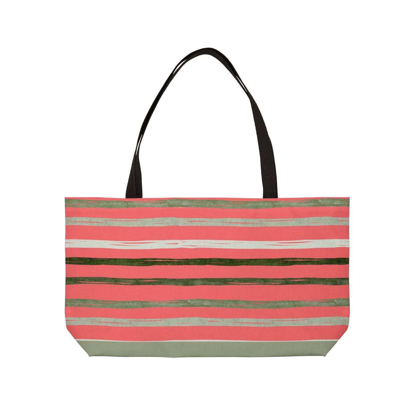 Utah Green Stripes on Melon Oversize Picnic Travel Weekender Tote Bag