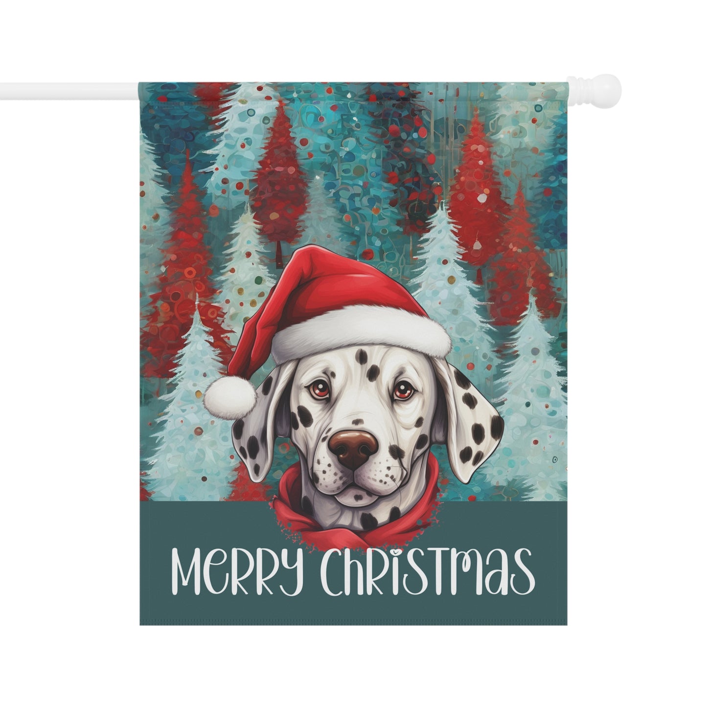 Dalmatian Merry Christmas 2-Sided Garden & House Flag/Banner