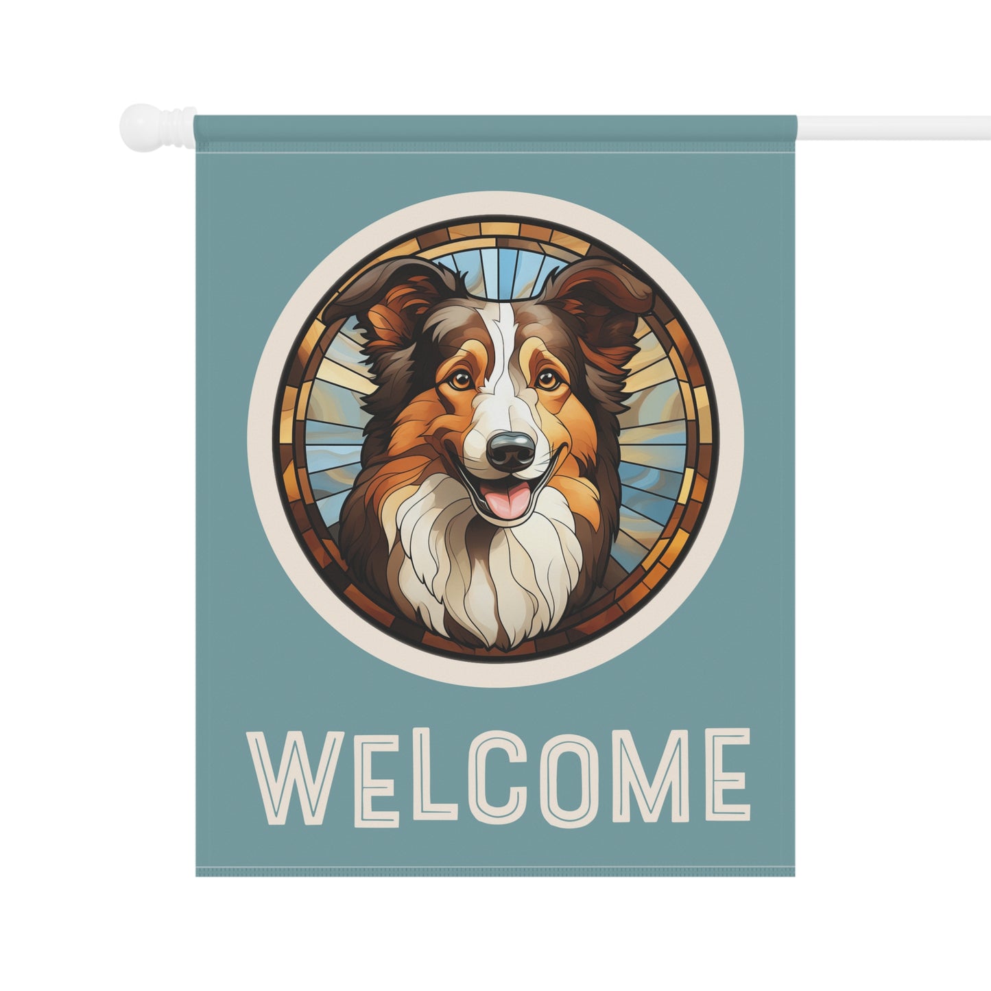 Collie Welcome 2-Sided Garden & House Flag/Banner