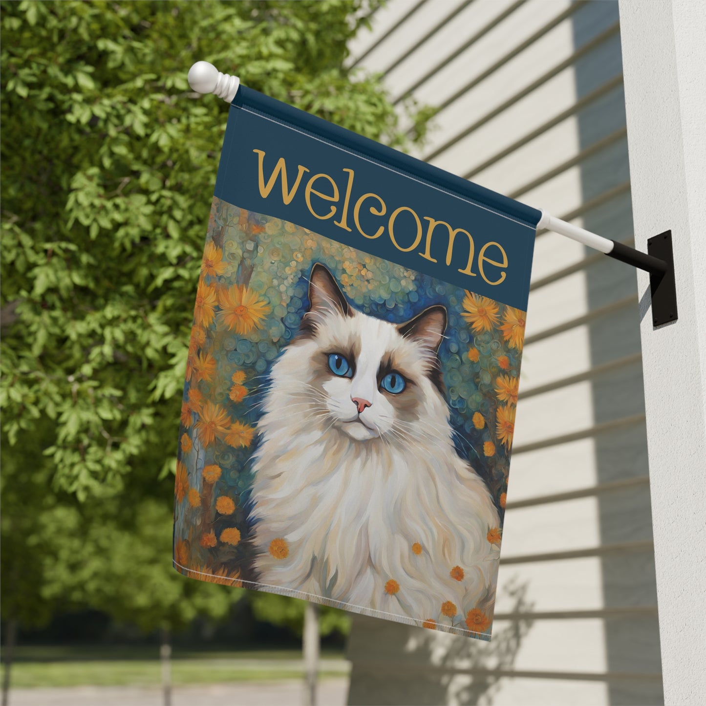 Ragdoll Welcome 2-Sided Garden & House Flag/Banner