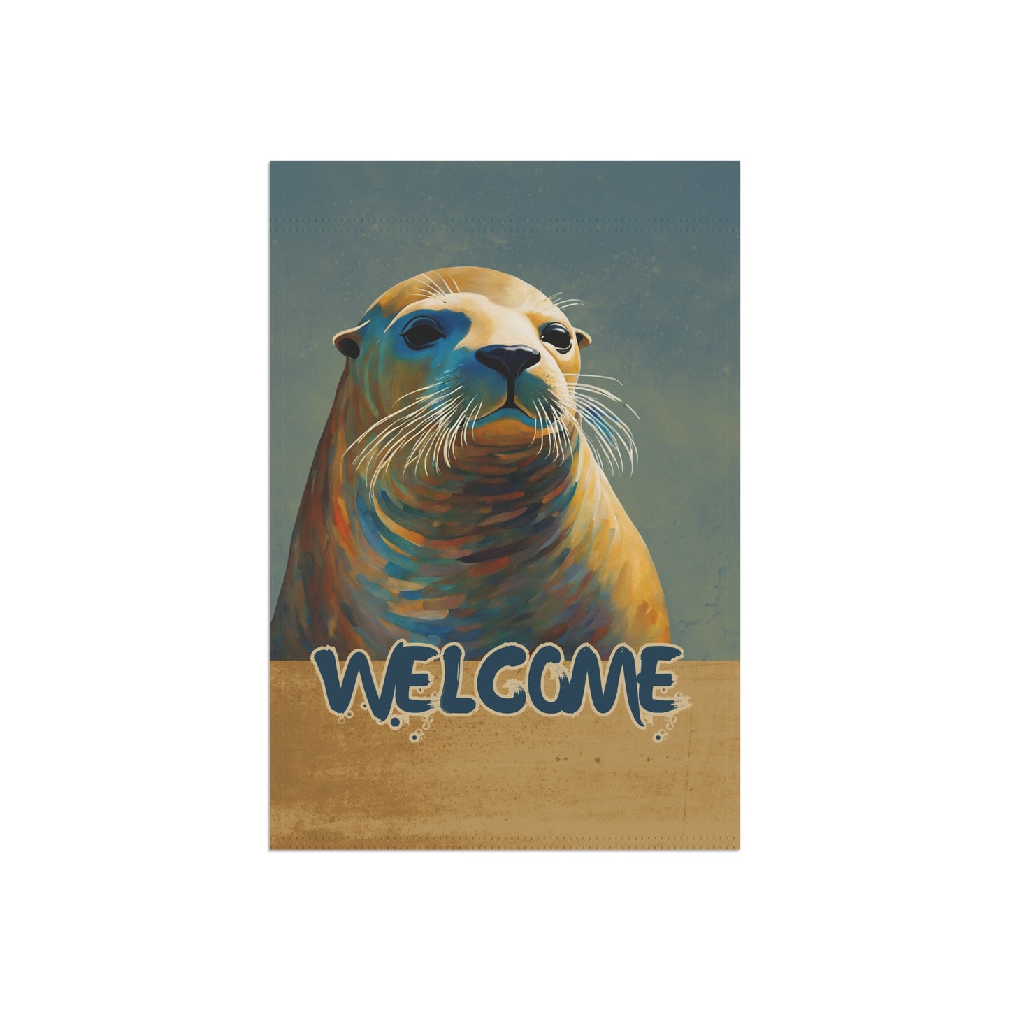 Sea Lion Welcome 2-Sided Garden & House Flag/Banner