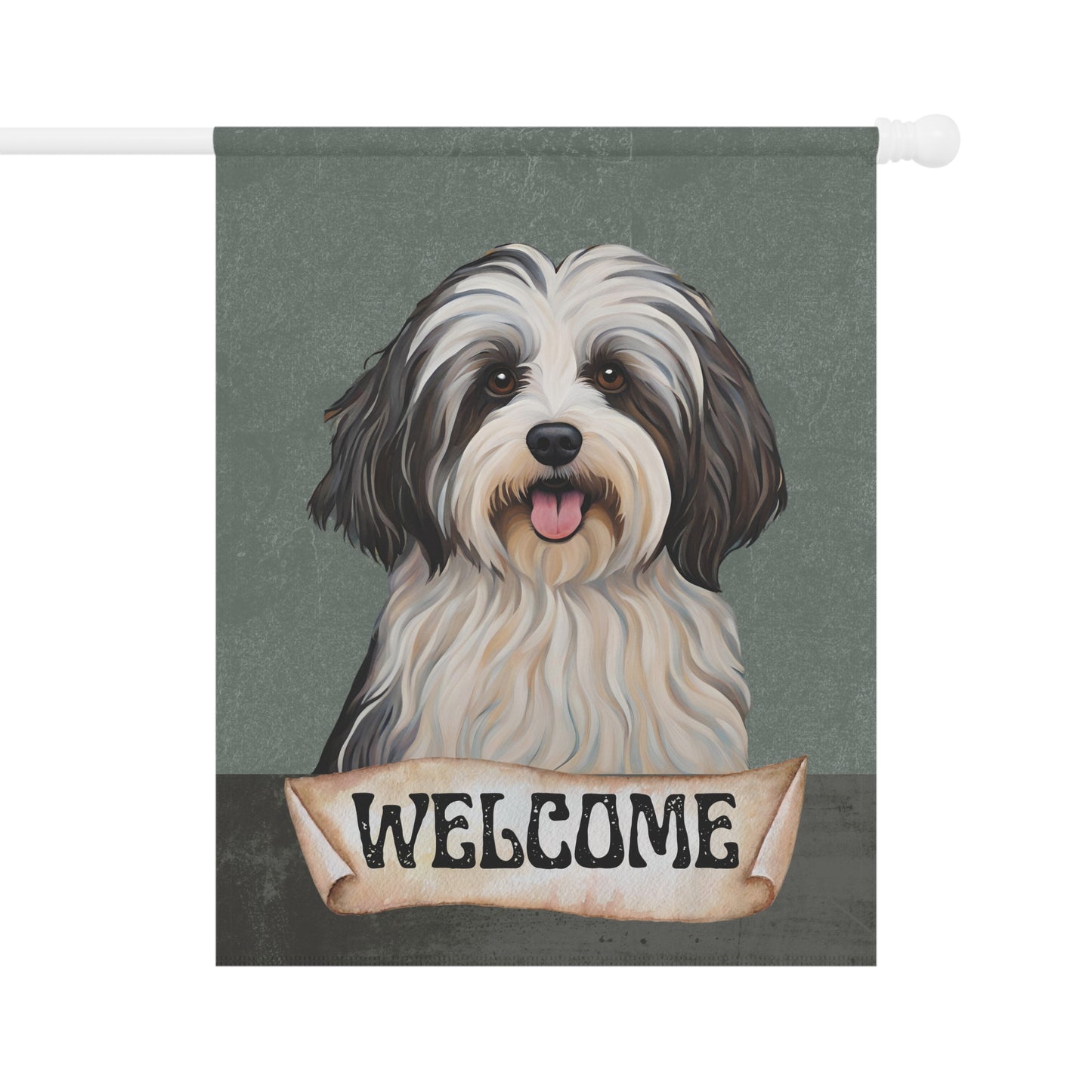 Havanese Welcome 2-Sided Garden & House Flag/Banner