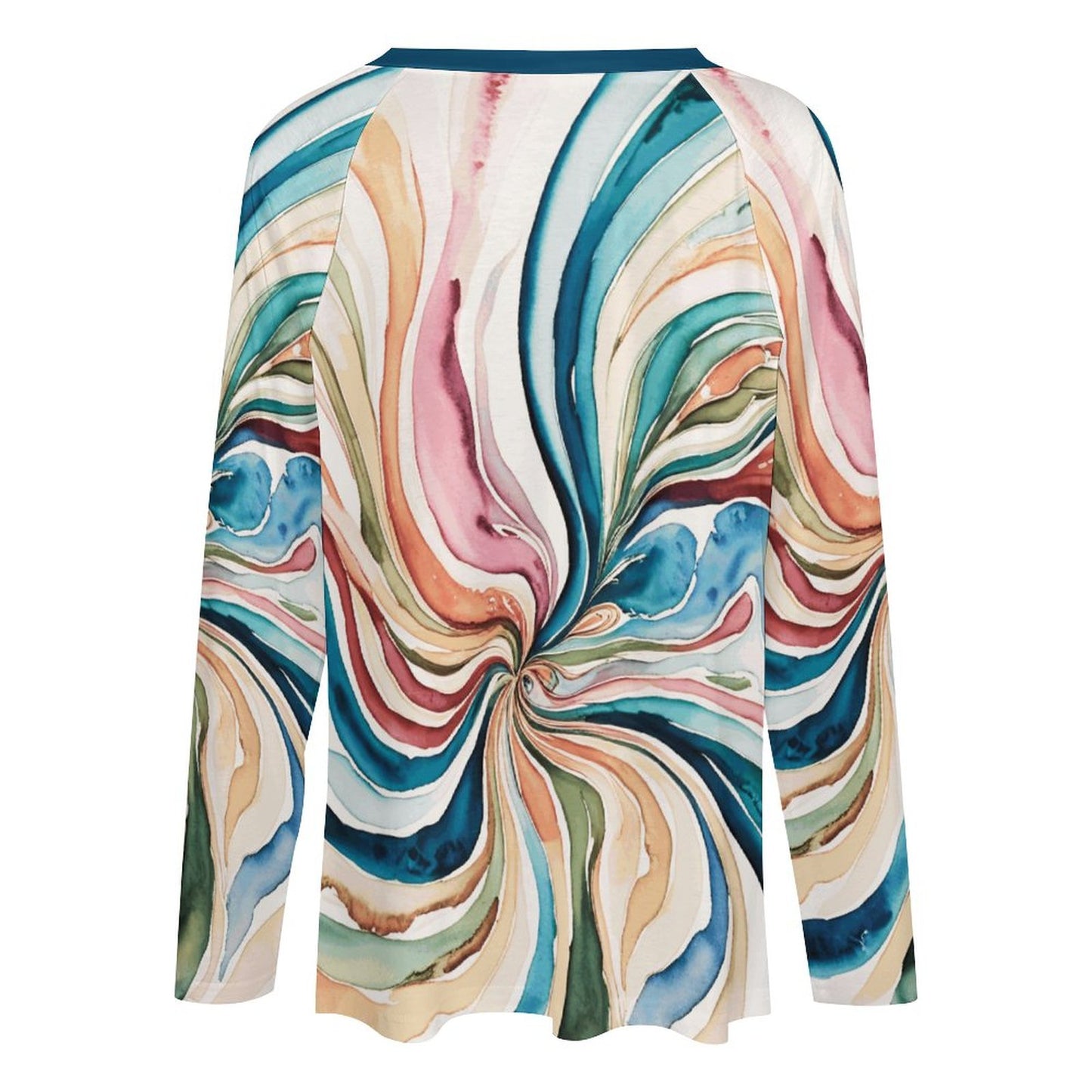 Compton V-neck Loose Long Sleeve T-shirt