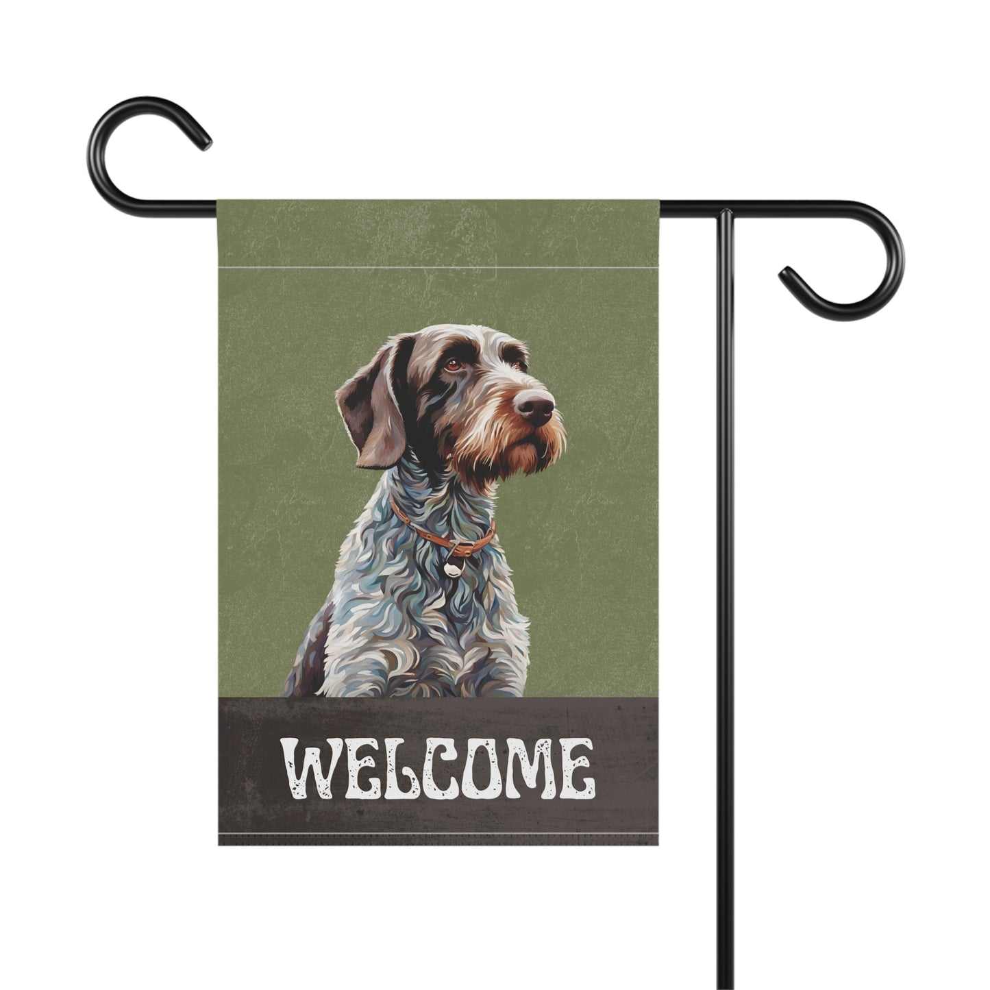 German Wirehaired Pointer Welcome 2-Sided Garden & House Flag/Banner