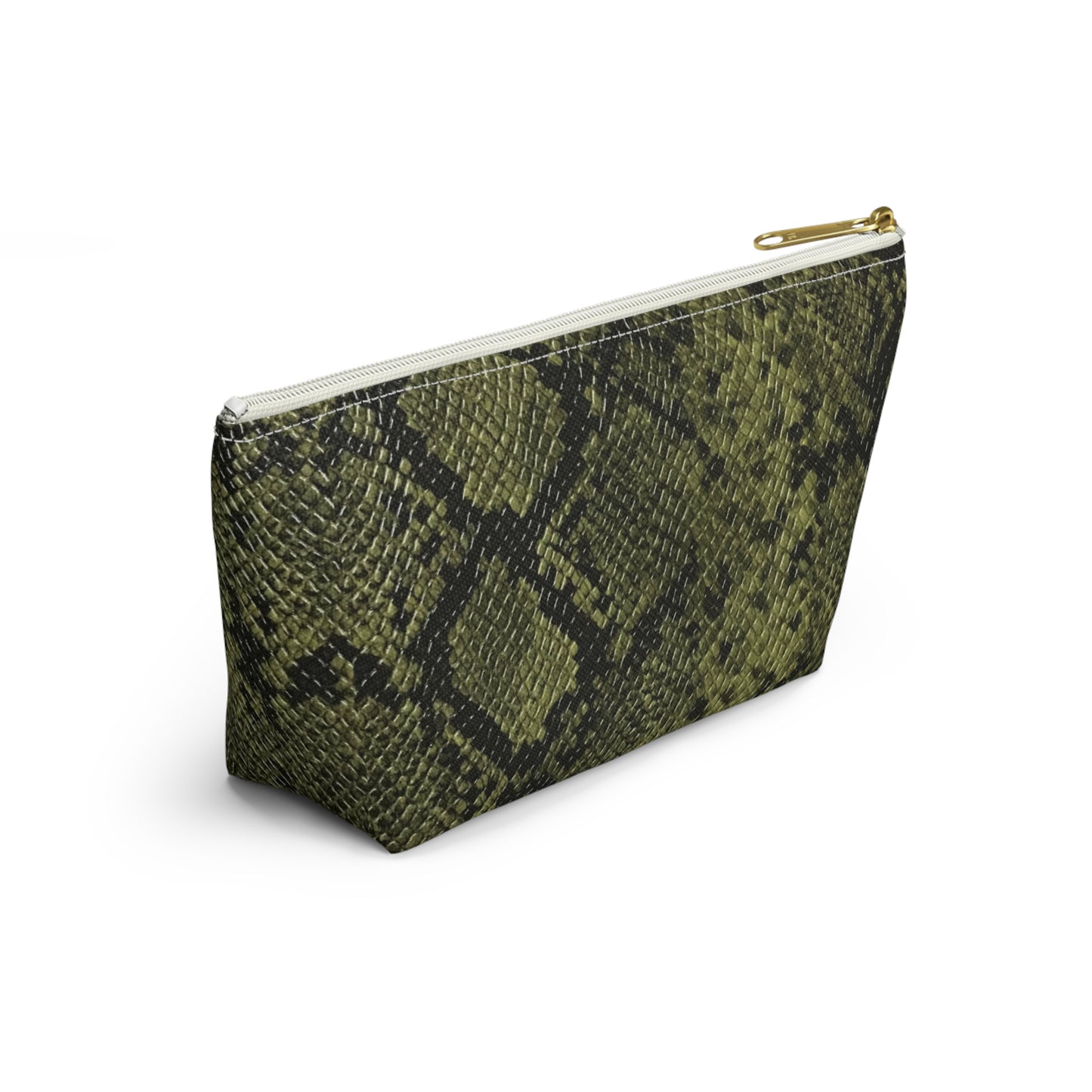 Faux Python in Green Accessory Pouch w T-bottom