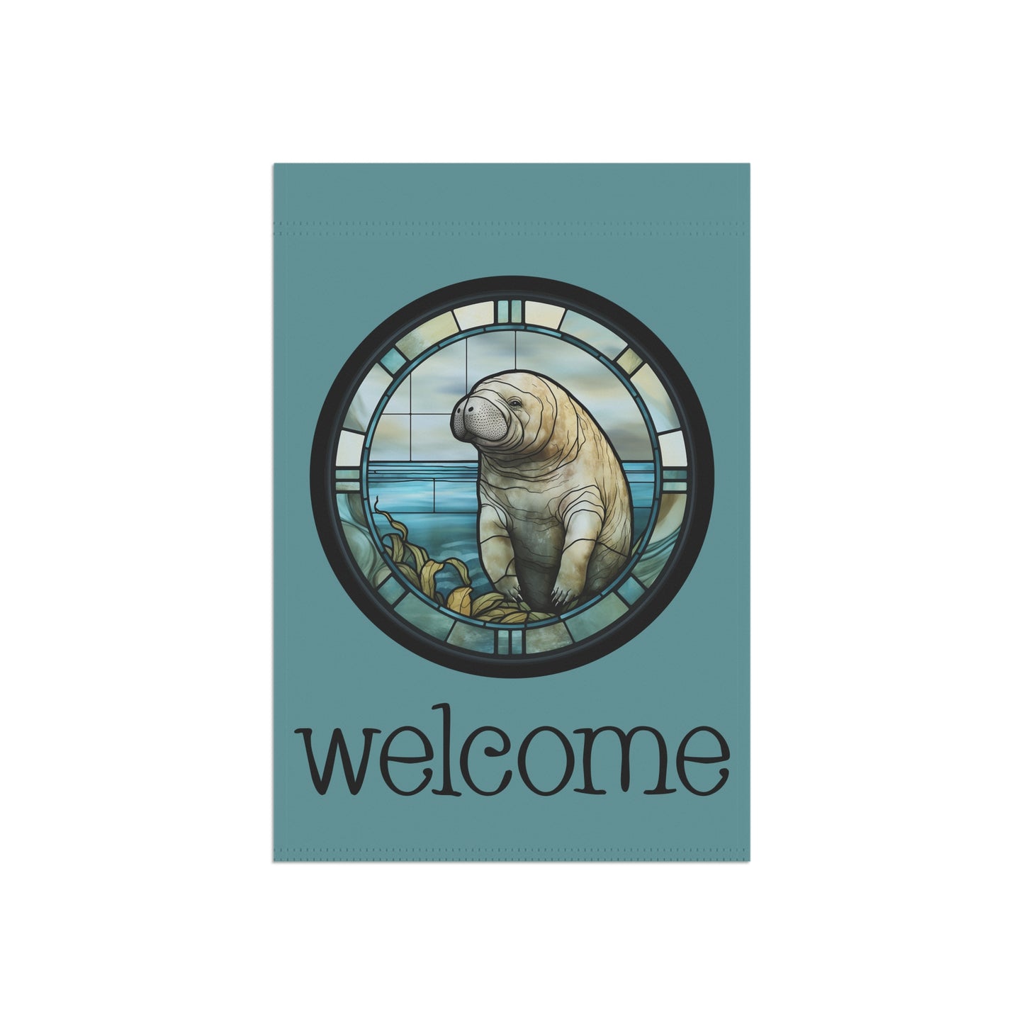 Manatee Welcome 2-sided Garden & House Flag/Banner