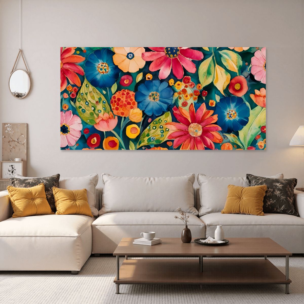 60" x 30" Printed Canvas Fabric Wall Art - No Frame (Made in USA)
