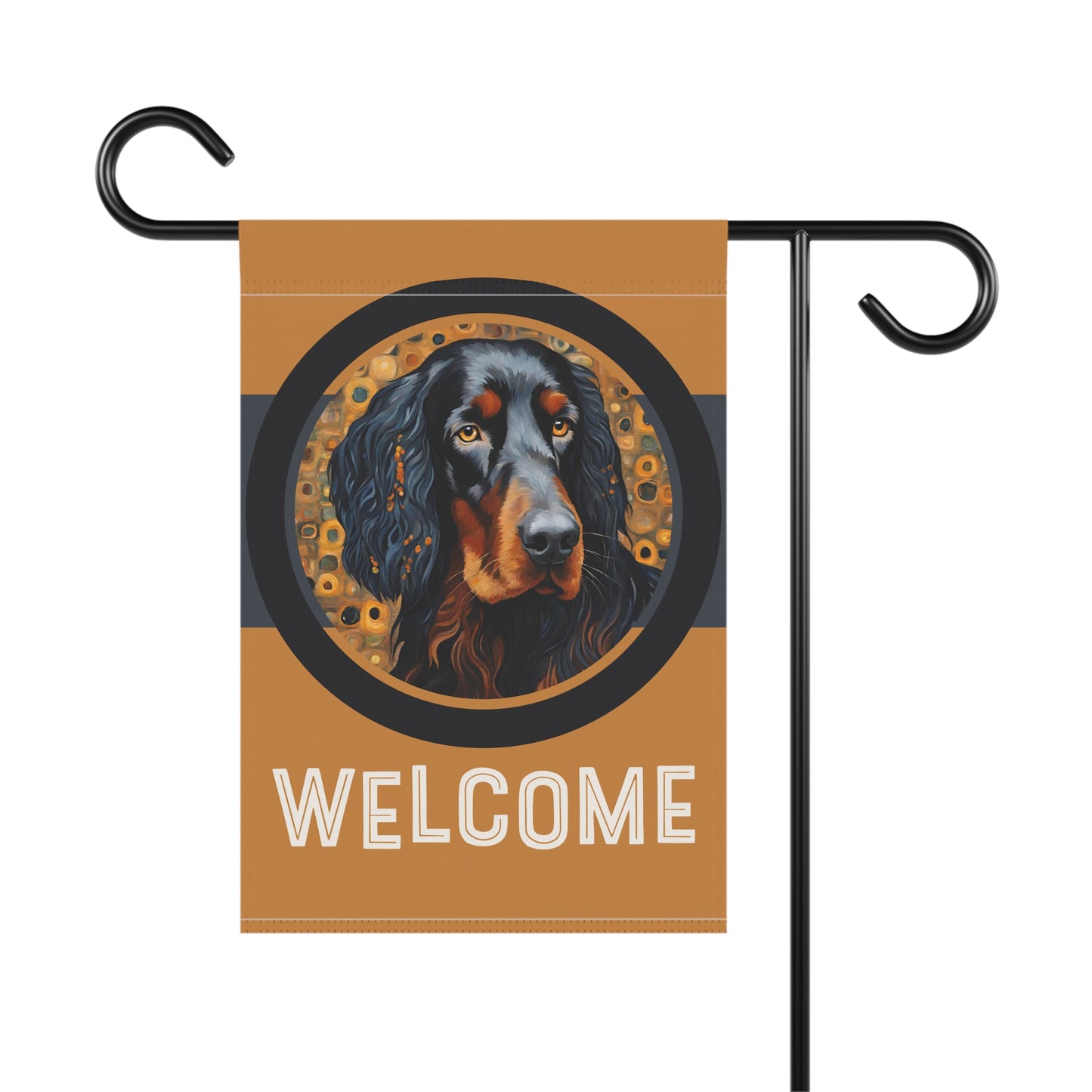 Gordon Setter Welcome 2-Sided Garden & House Flag/Banner