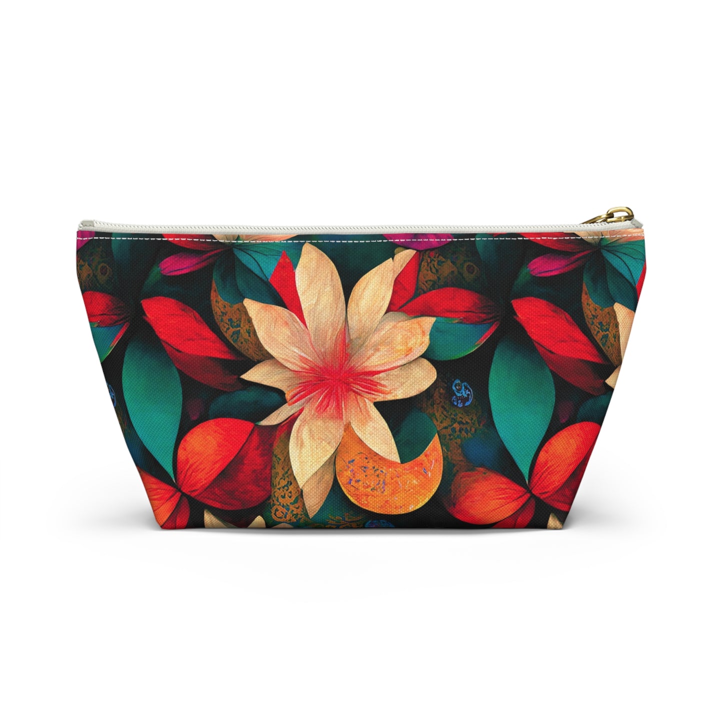 Christmas Flowers Accessory Pouch w T-bottom