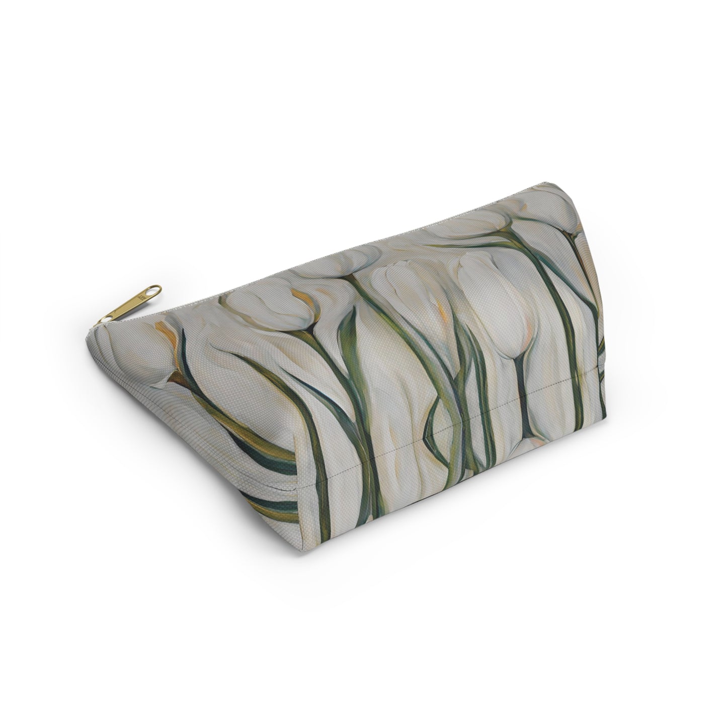 White Tulips Accessory Pouch w T-bottom