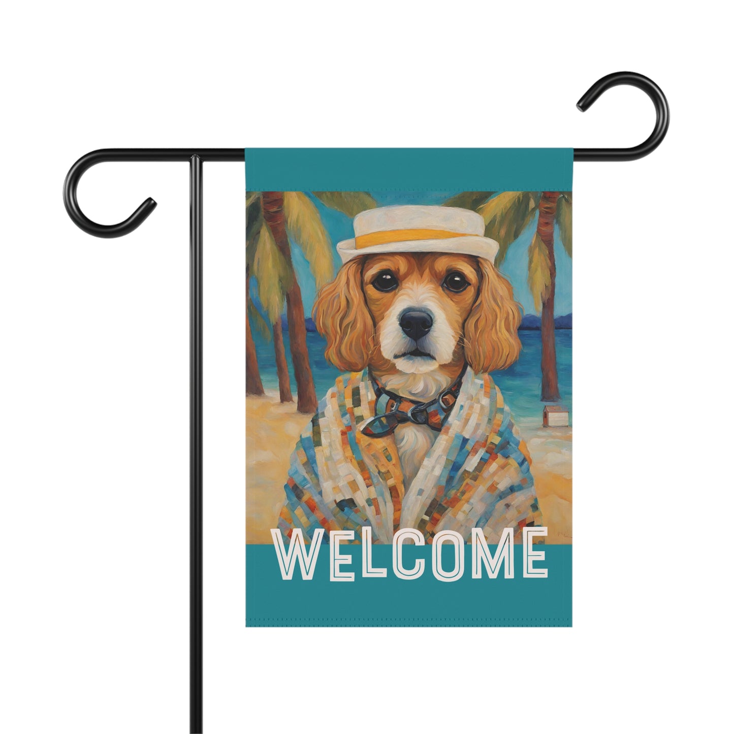 Beach Dog Welcome 2-Sided Garden & House Flag/Banner