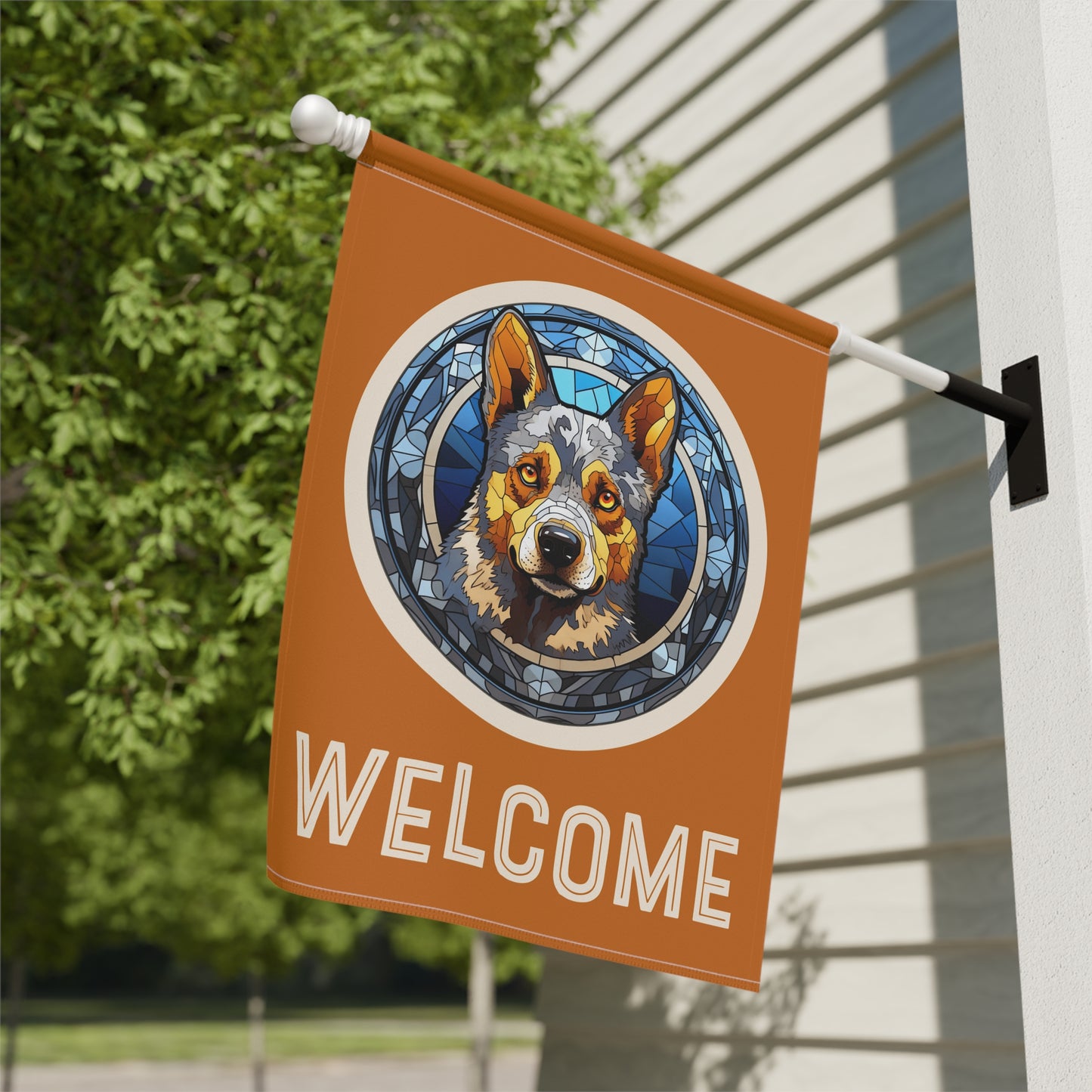 Australian Cattle Dog Welcome 2-Sided Garden & House Flag/Banner