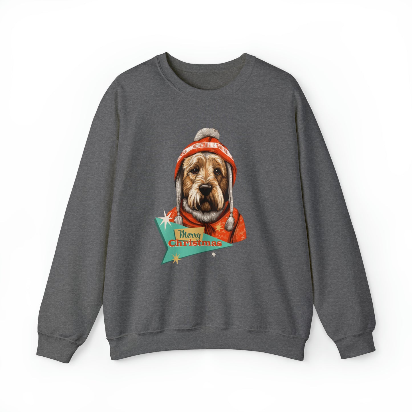 Soft Coated Wheaten Terrier Retro Merry Christmas Unisex Heavy Blend™ Crewneck Sweatshirt