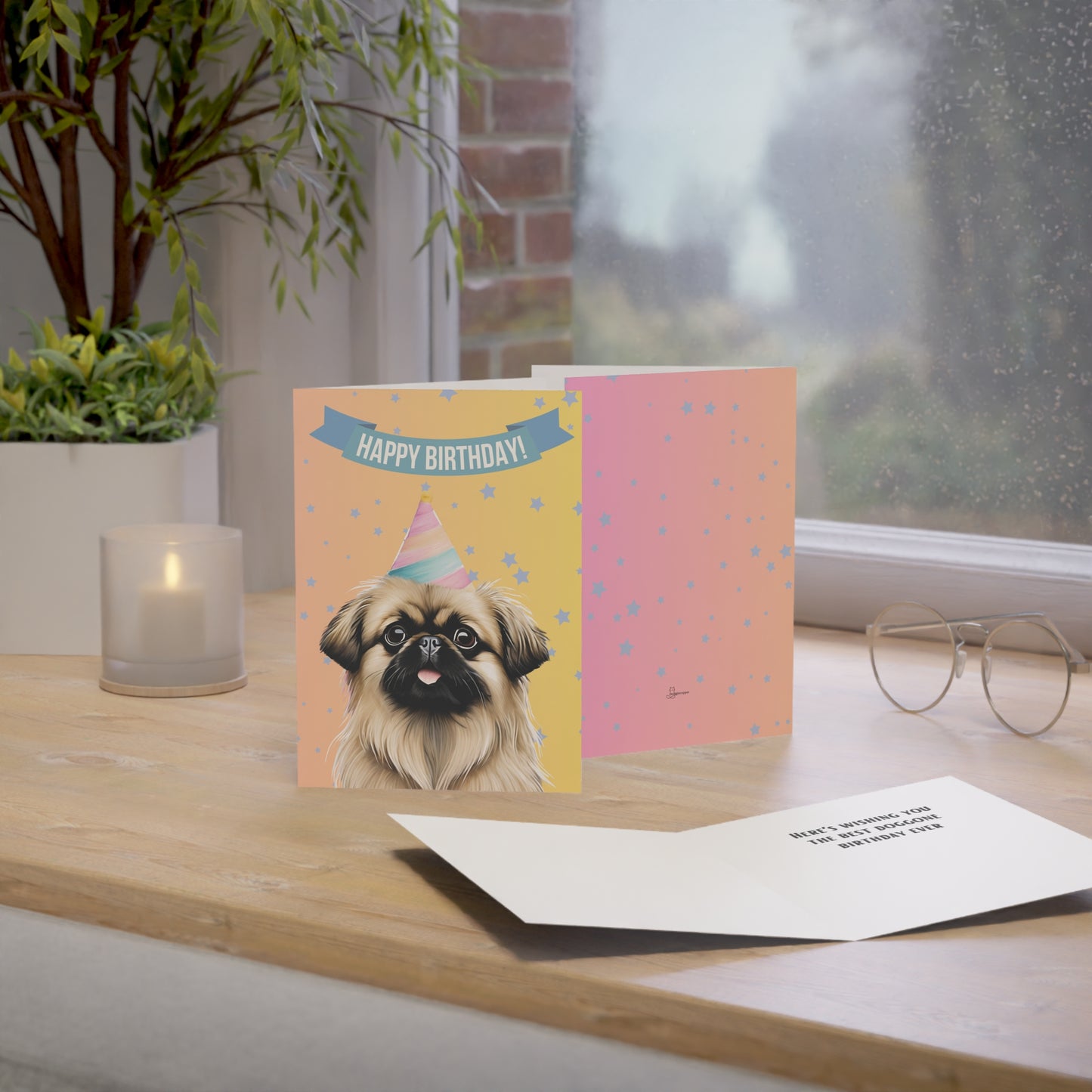 Pekingese Happy Birthday 5 x 7 Greeting Cards (10 Pack)