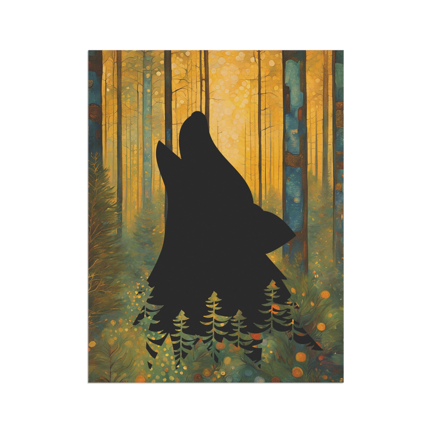 Wolf Head Silhouette 2-Sided Garden & House Flag/Banner