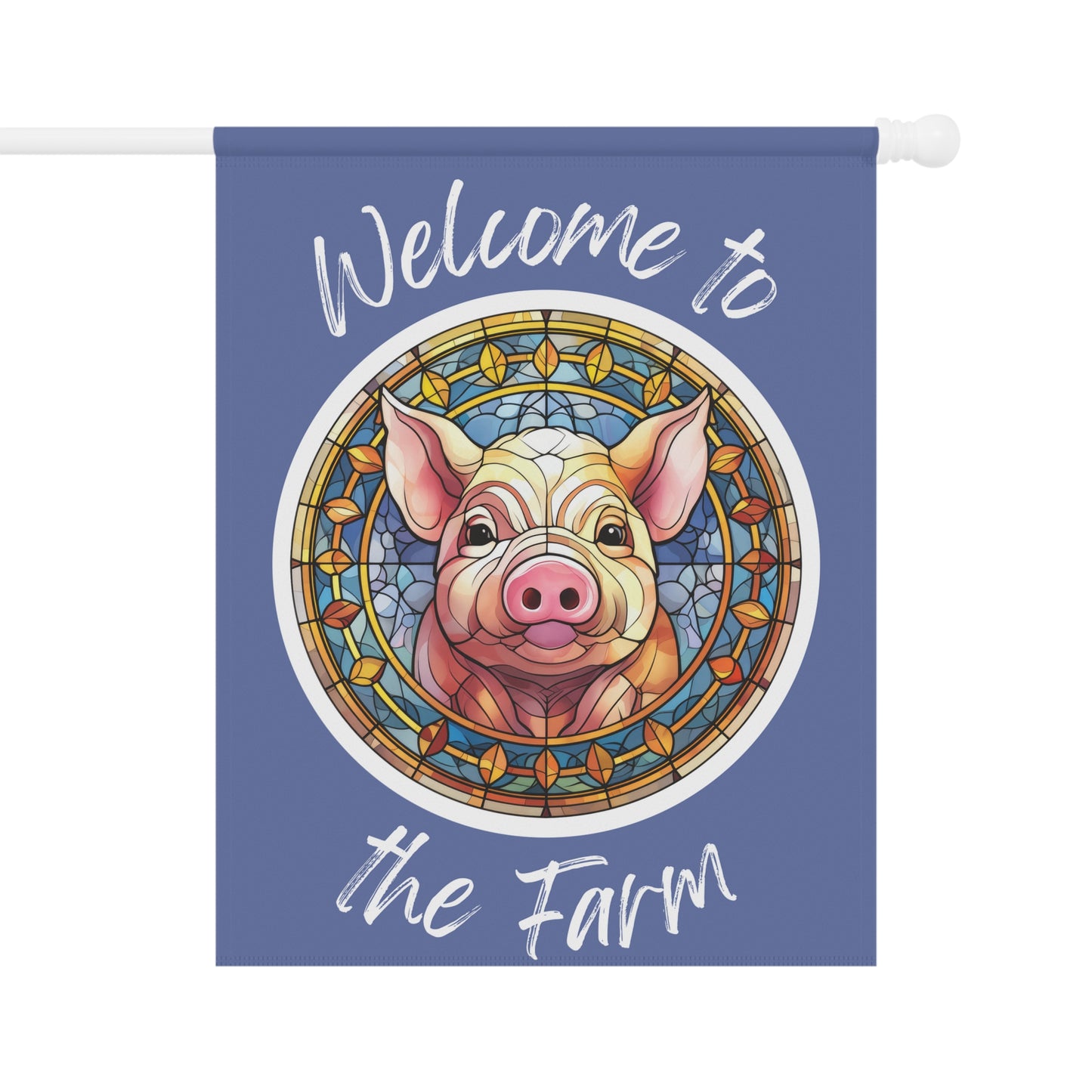 Welcome to the Farm Pig 2-Sided Garden & House Flag/Banner