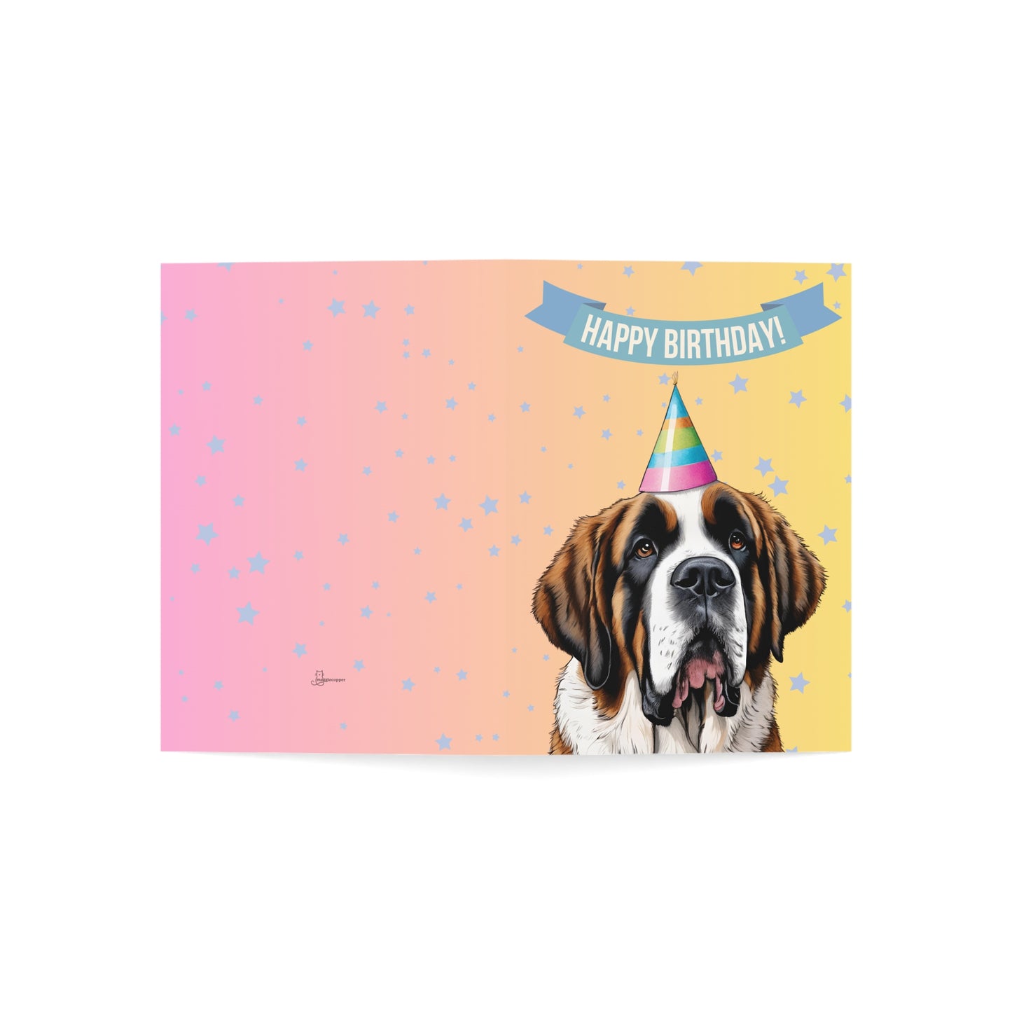 Saint Bernard Happy Birthday 5 x 7 Greeting Cards (10 Pack)